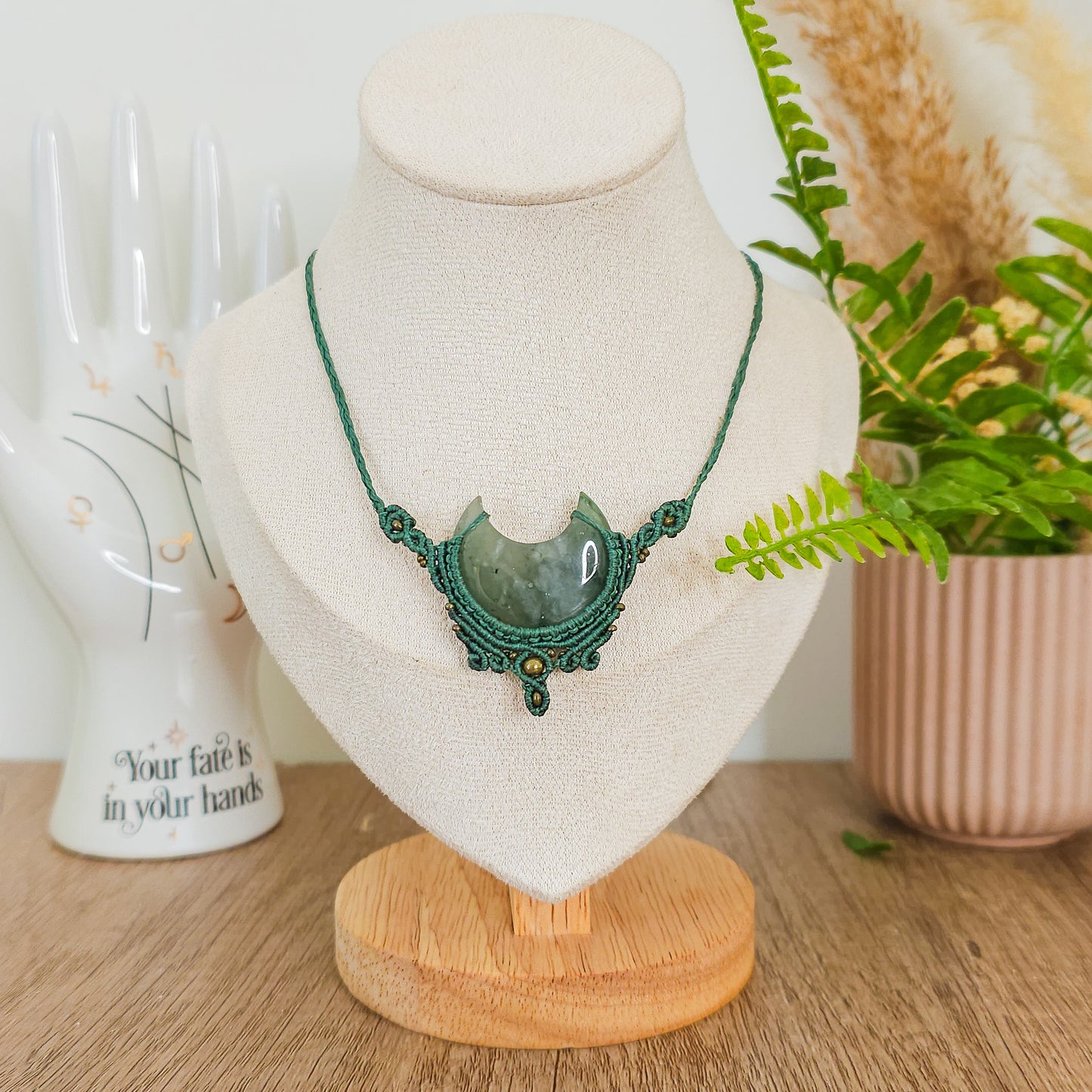 Handmade Bloodstone Moon Necklace