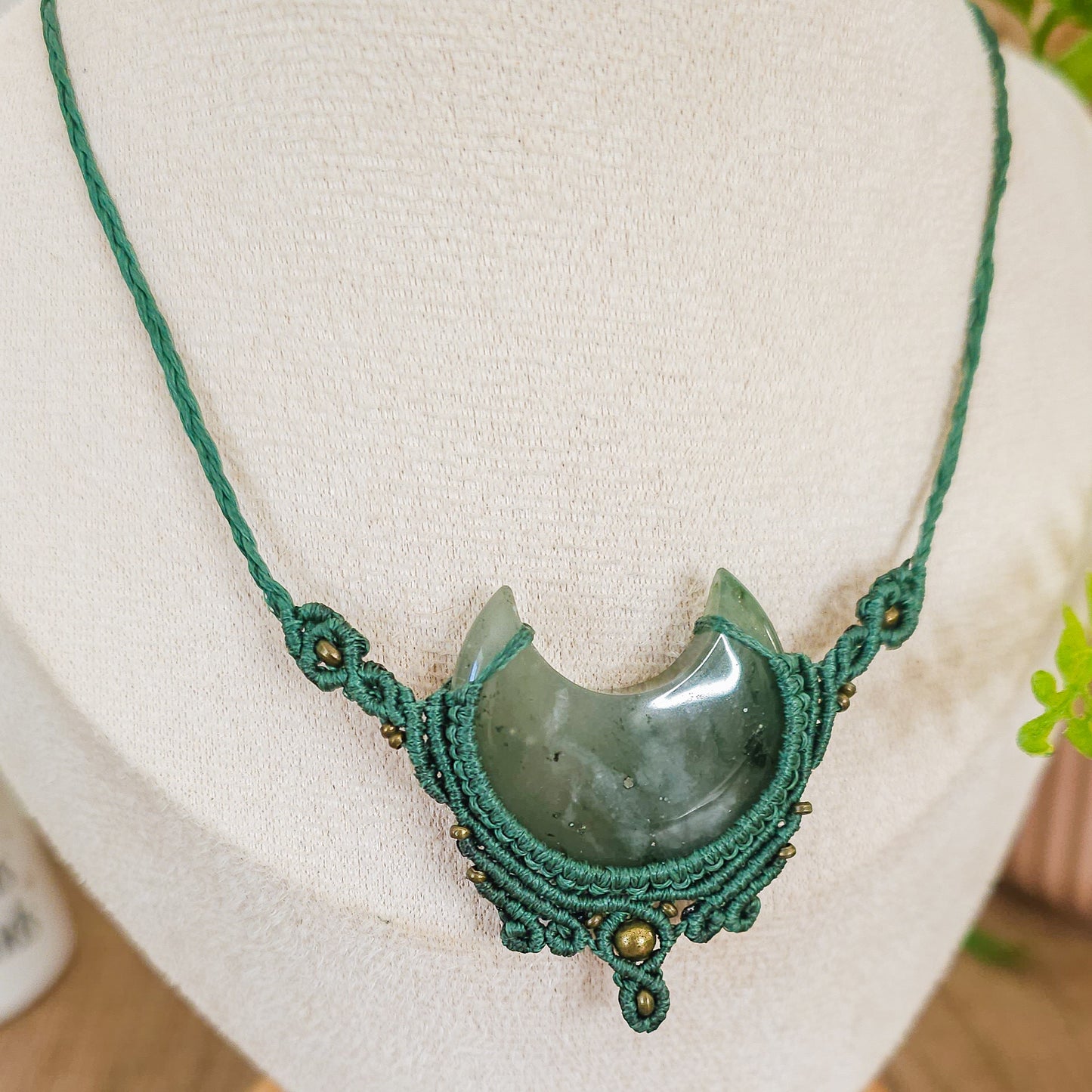 Handmade Bloodstone Moon Necklace