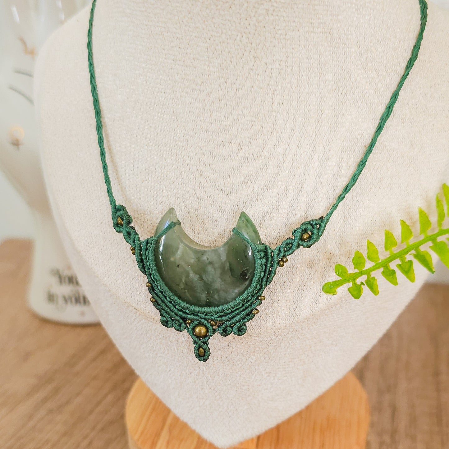 Handmade Bloodstone Moon Necklace