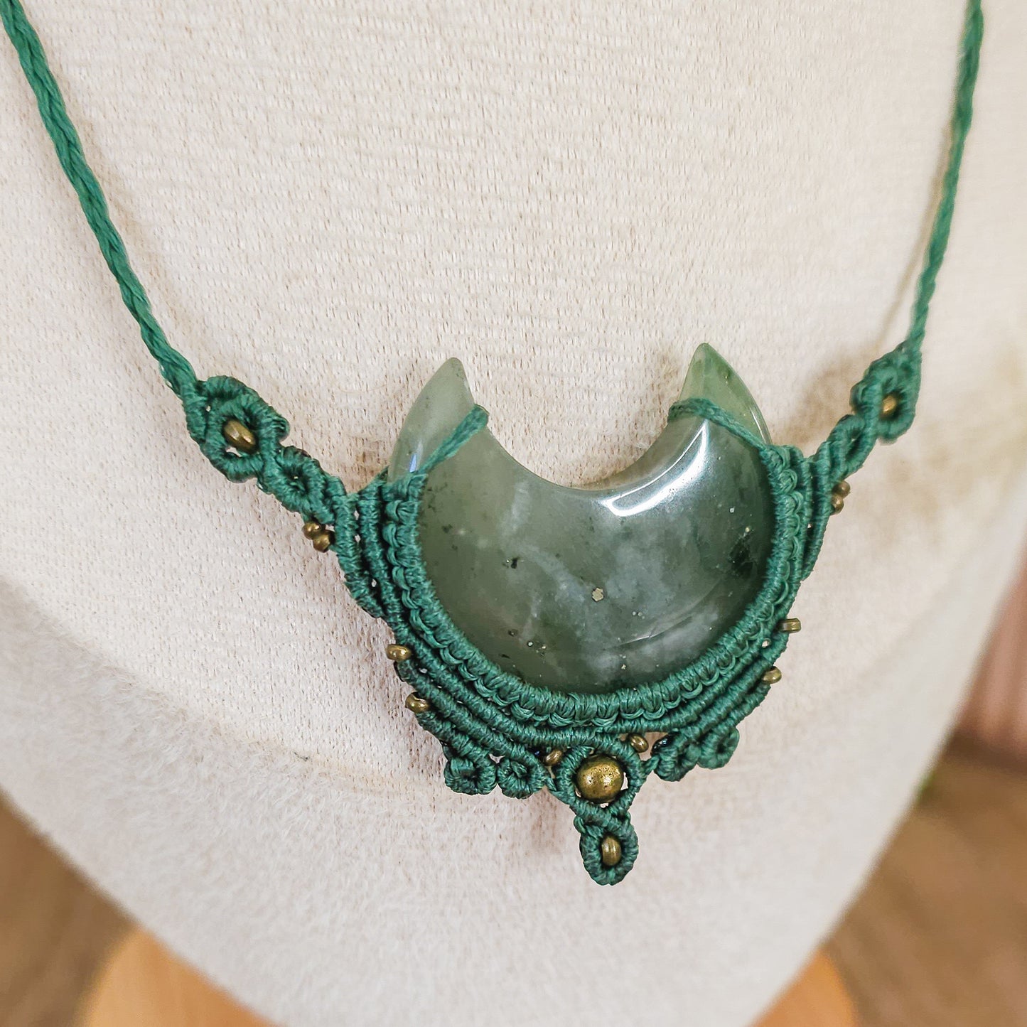 Handmade Bloodstone Moon Necklace