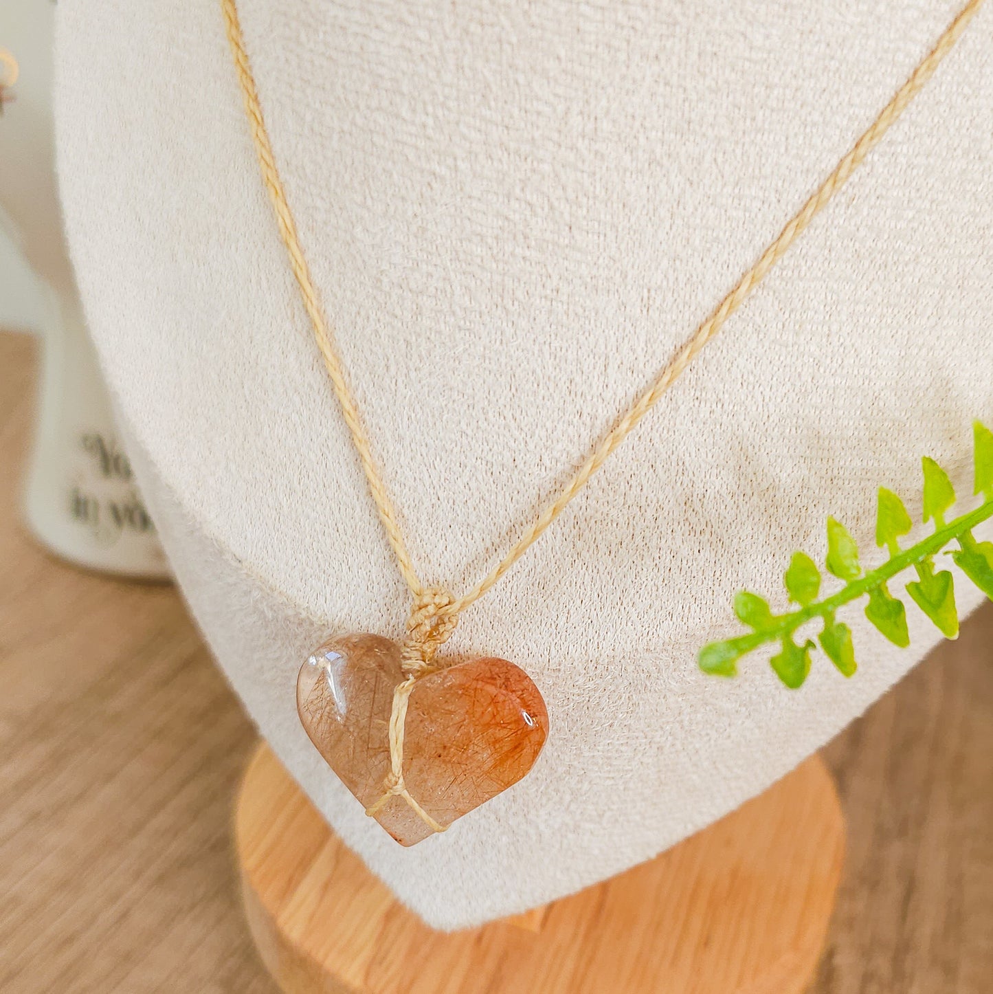 Handmade Rutilated Quartz Heart Necklace
