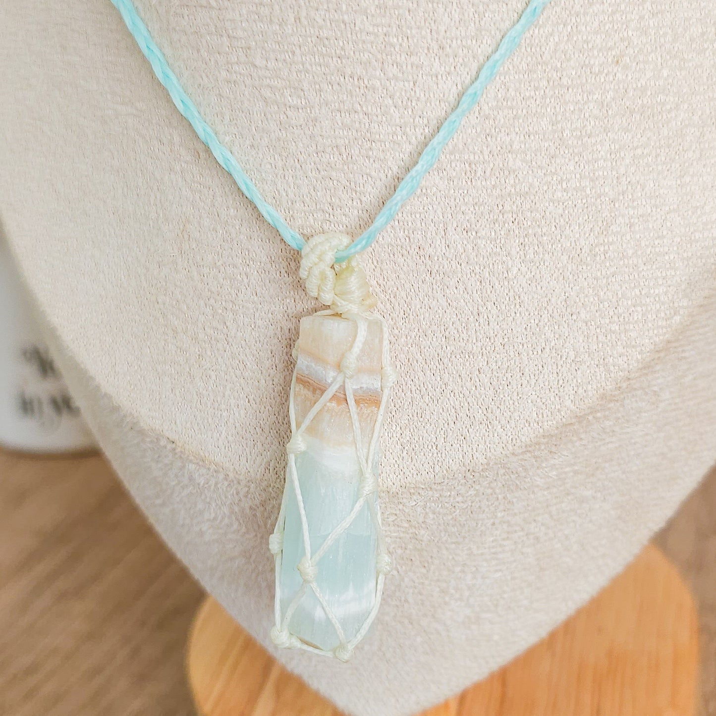Handmade Necklace with Caribbean Calcite Point