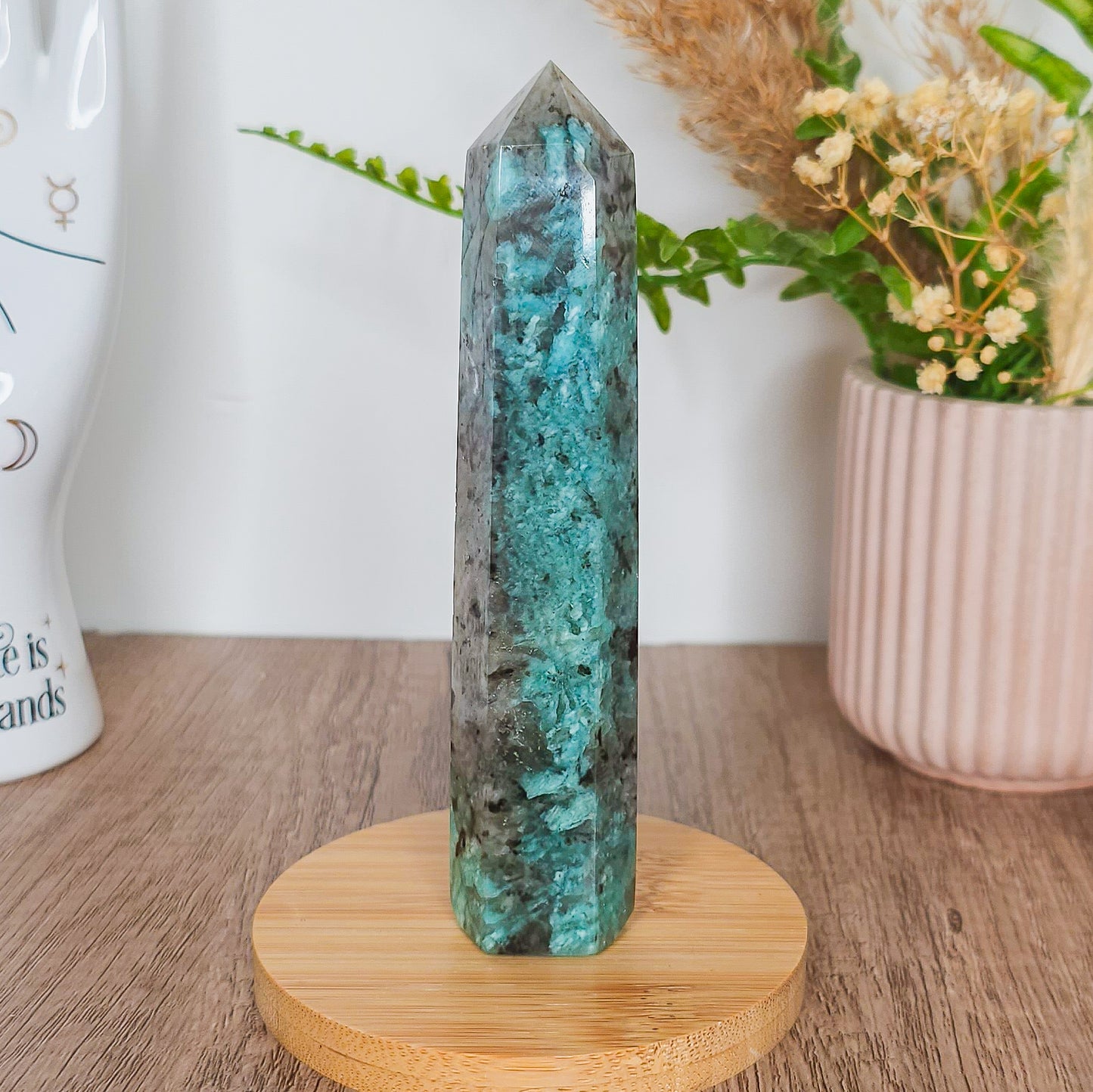 Amazonite with Smoky Quartz Tower