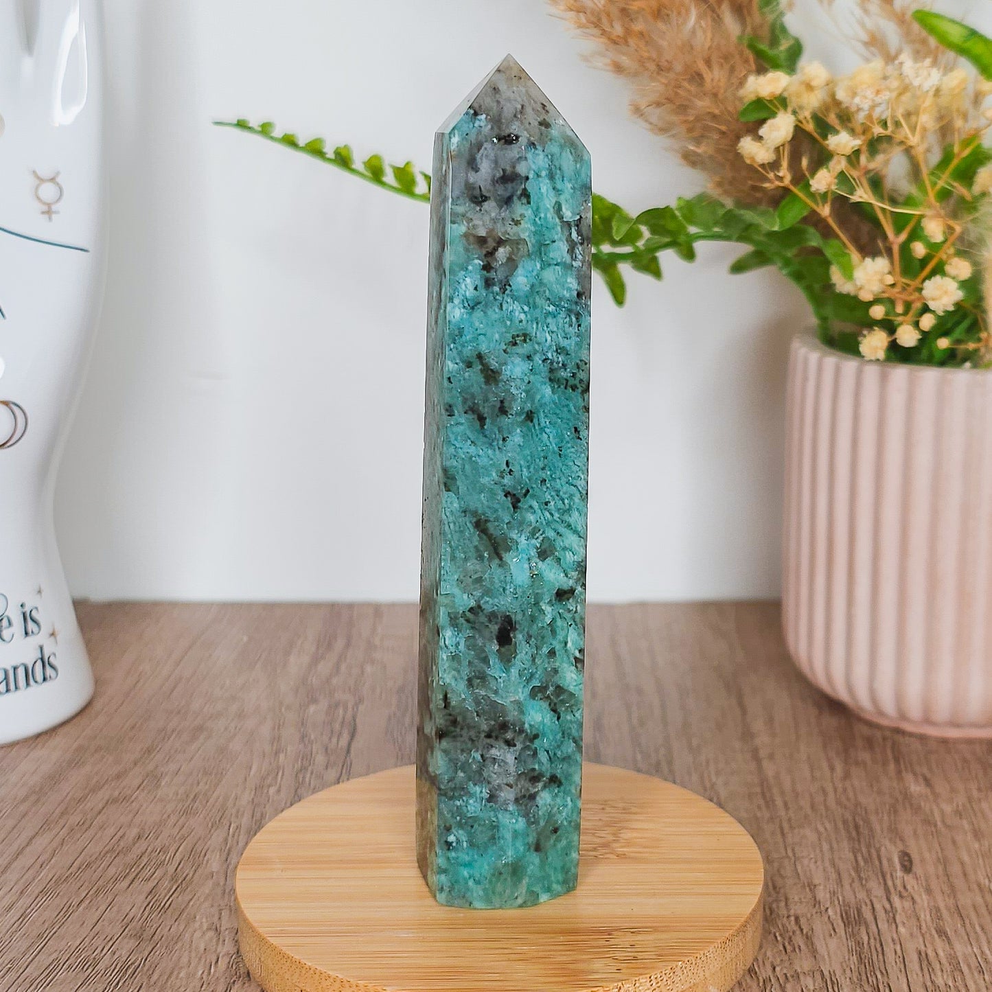 Amazonite with Smoky Quartz Tower