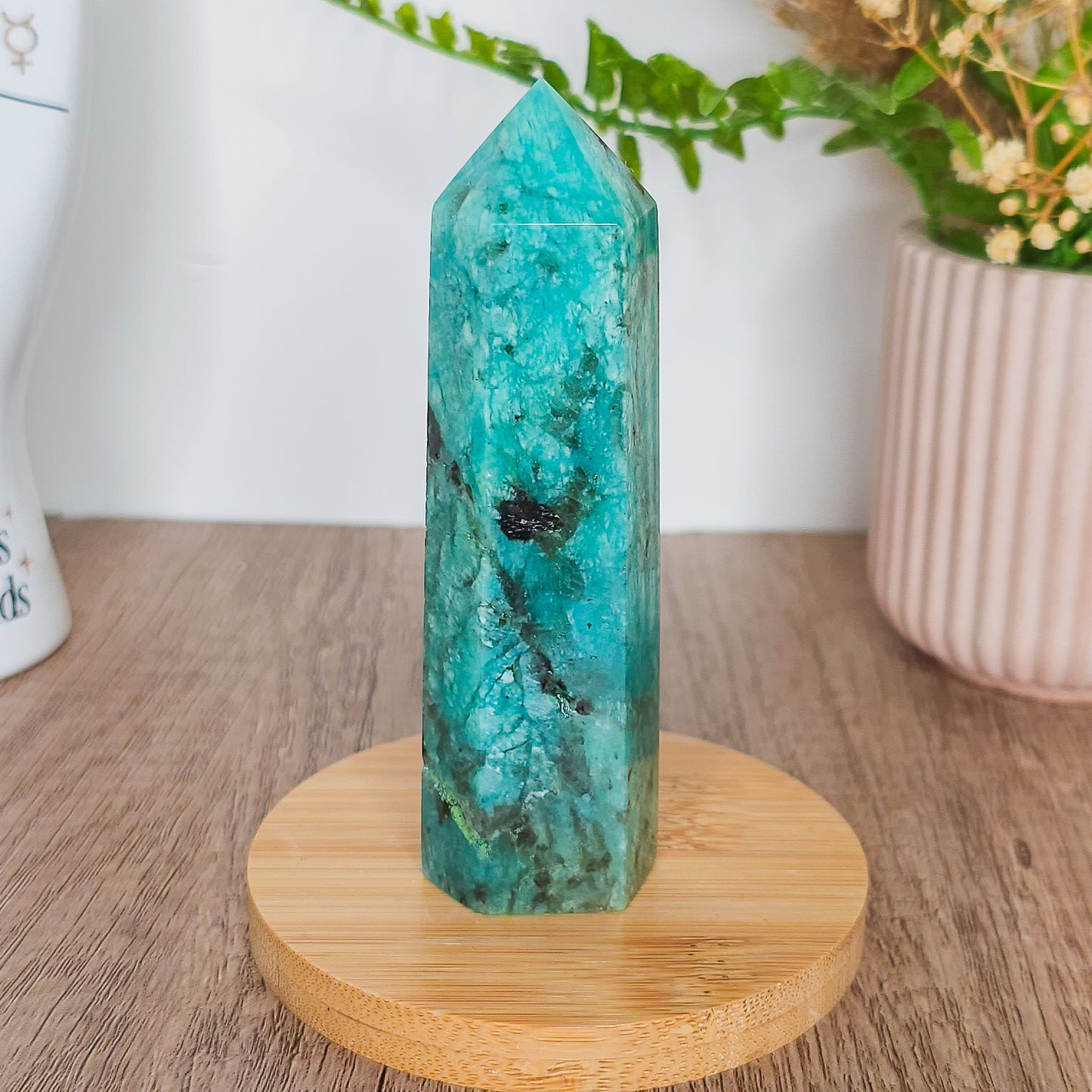 Amazonite with Smoky Quartz Tower