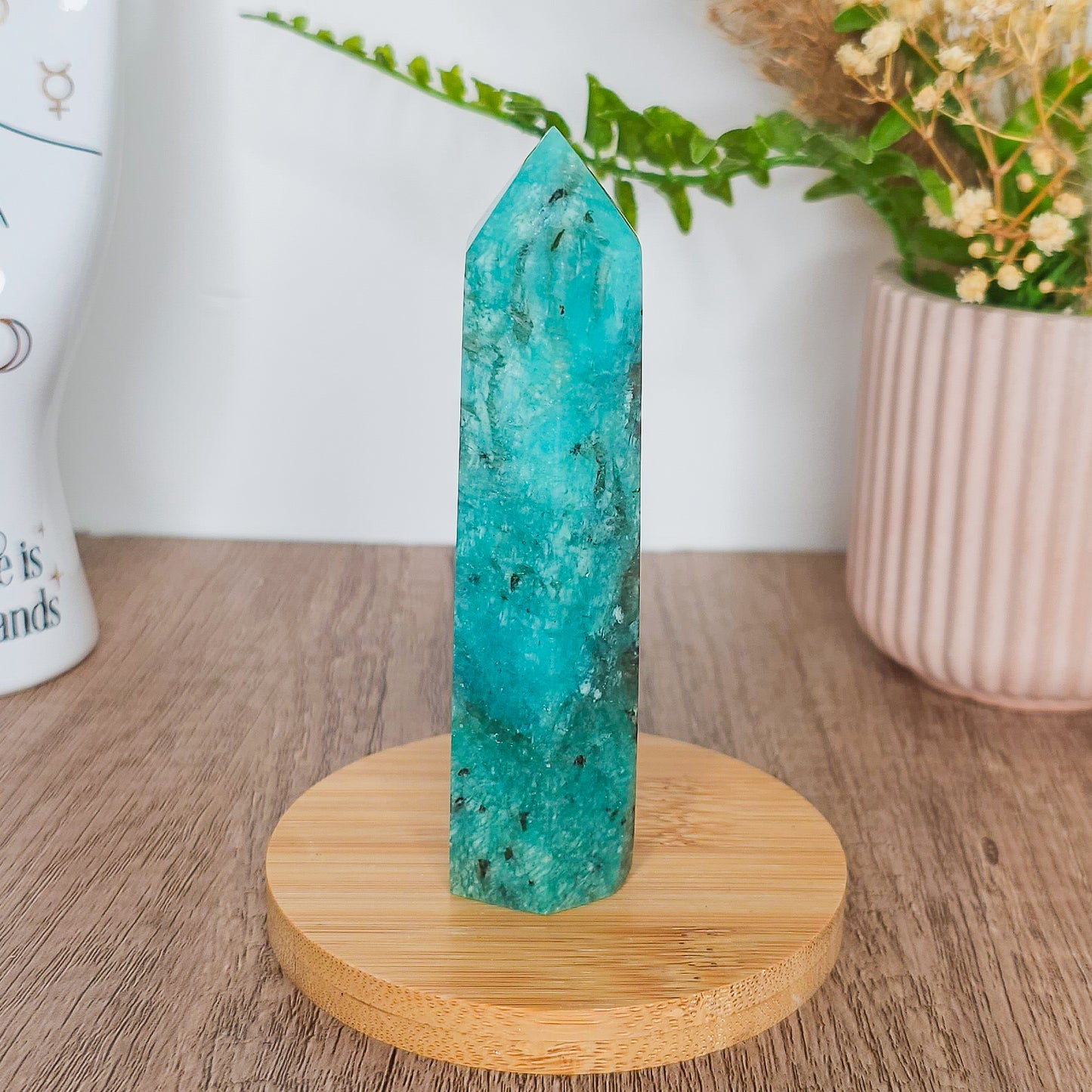 Amazonite with Smoky Quartz Tower