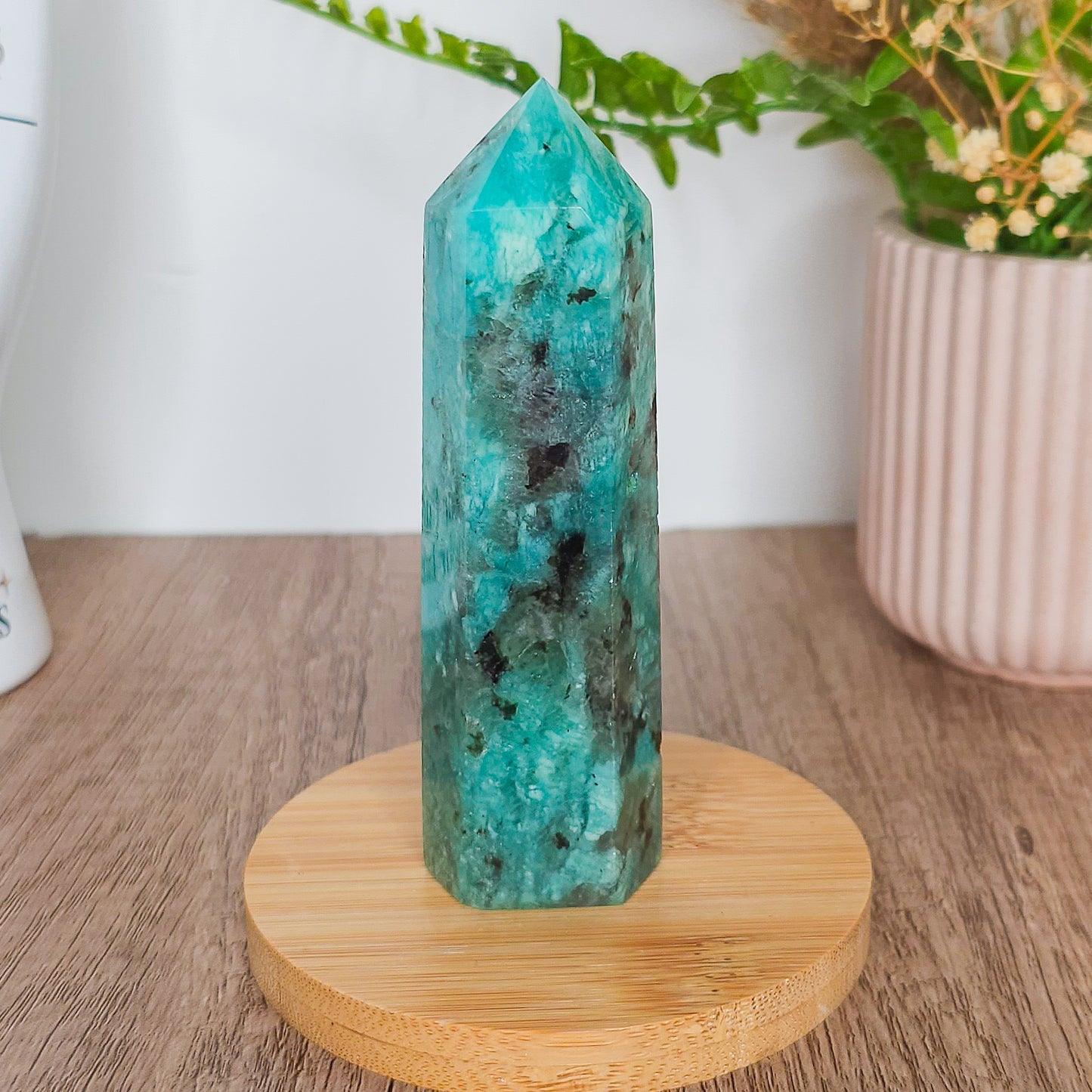 Amazonite with Smoky Quartz Tower