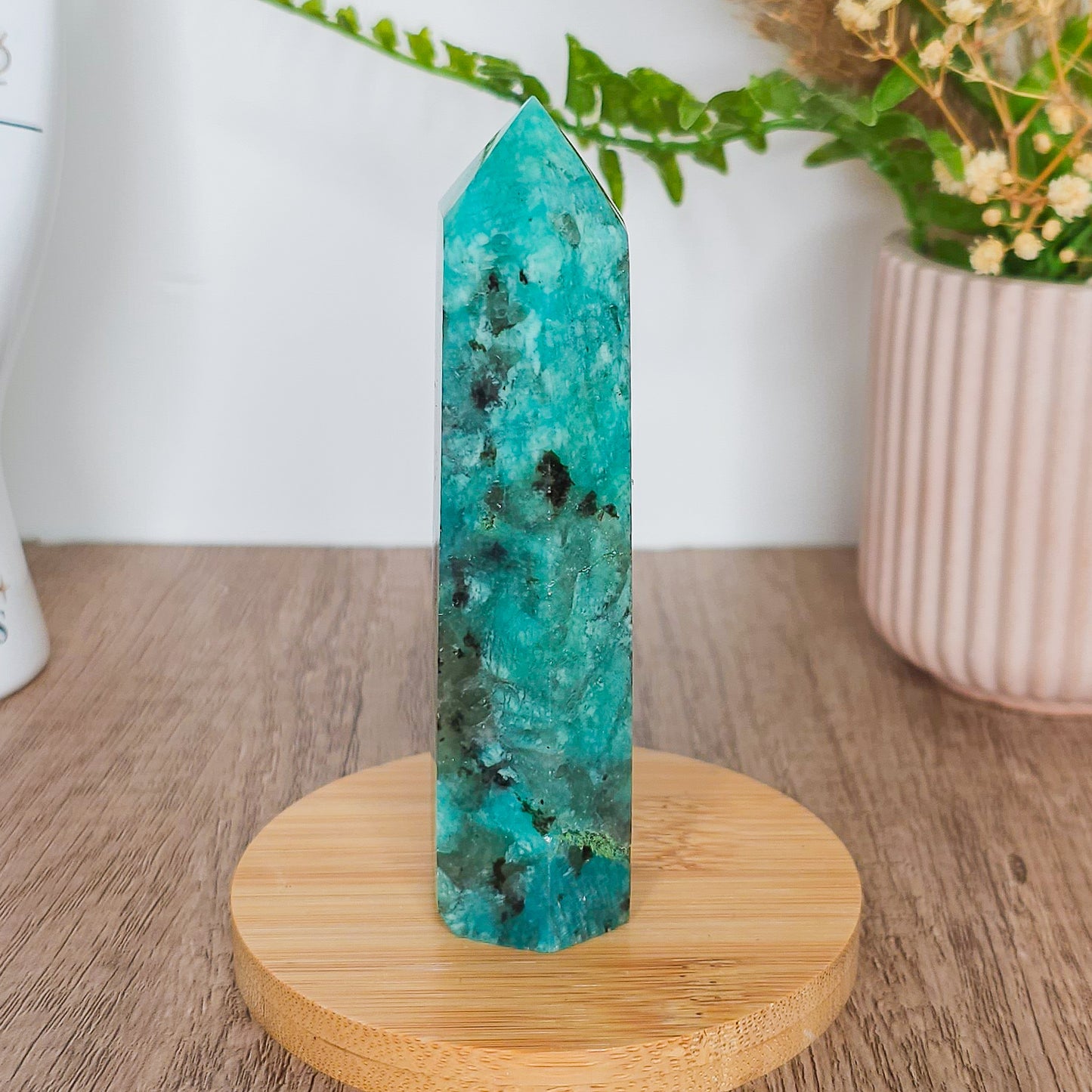 Amazonite with Smoky Quartz Tower