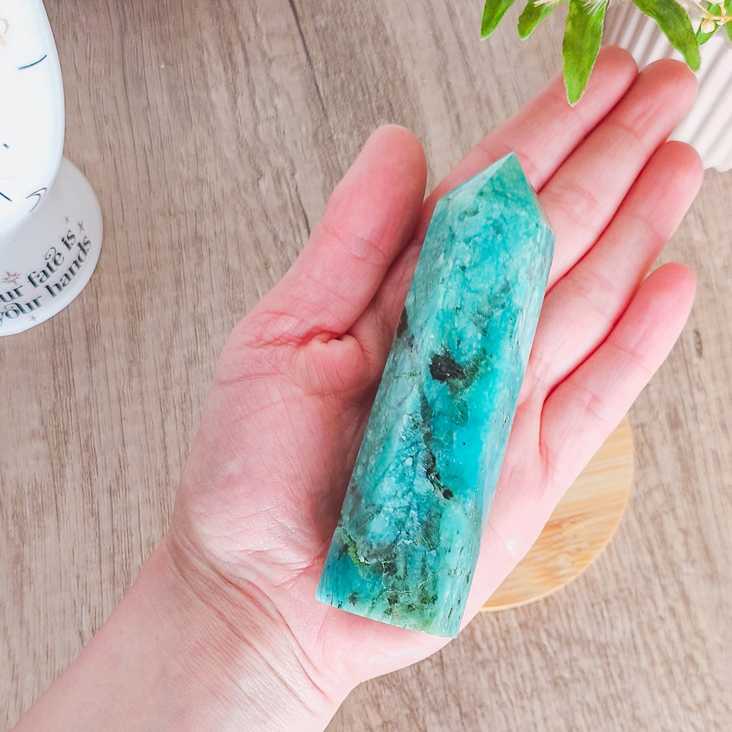 Amazonite with Smoky Quartz Tower