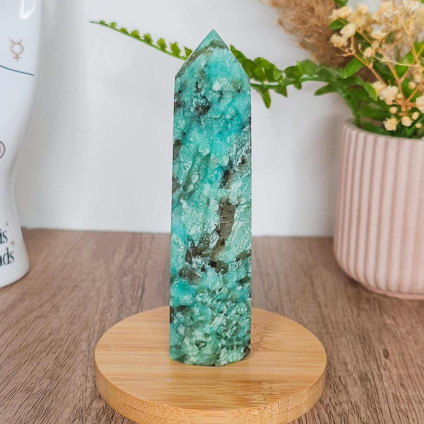 Amazonite with Smoky Quartz Tower