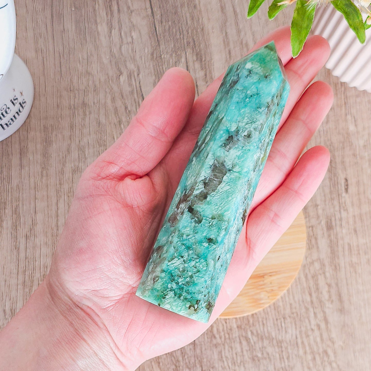 Amazonite with Smoky Quartz Tower