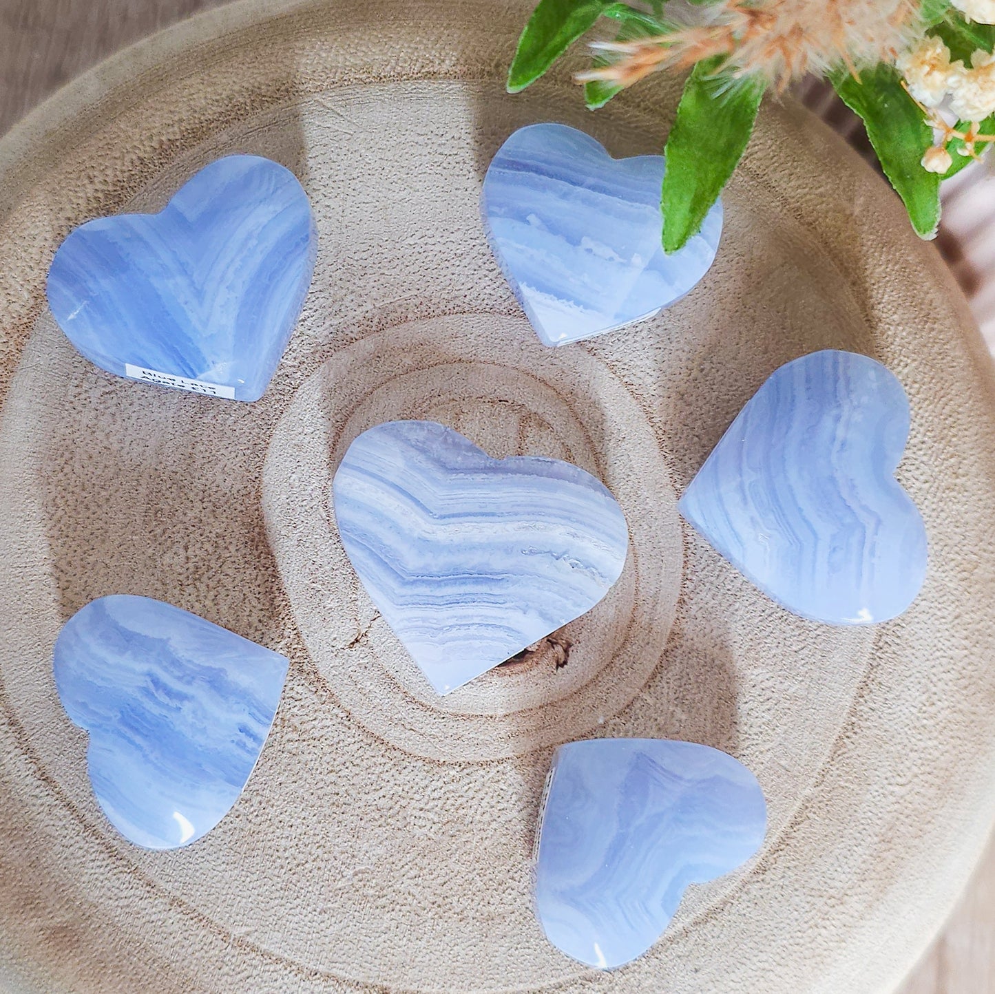 Blue Lace Agate Heart Carving