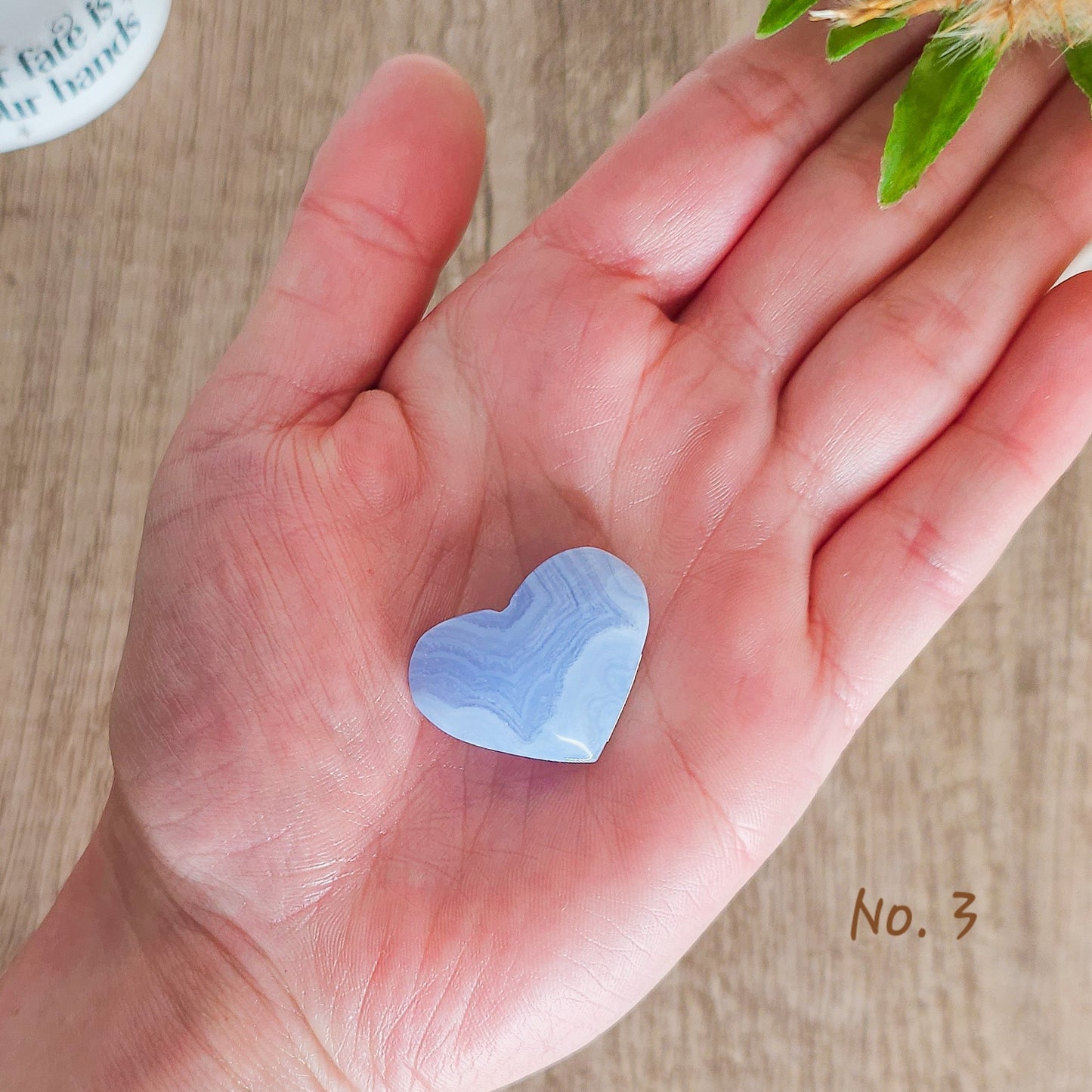 Blue Lace Agate Heart Carving
