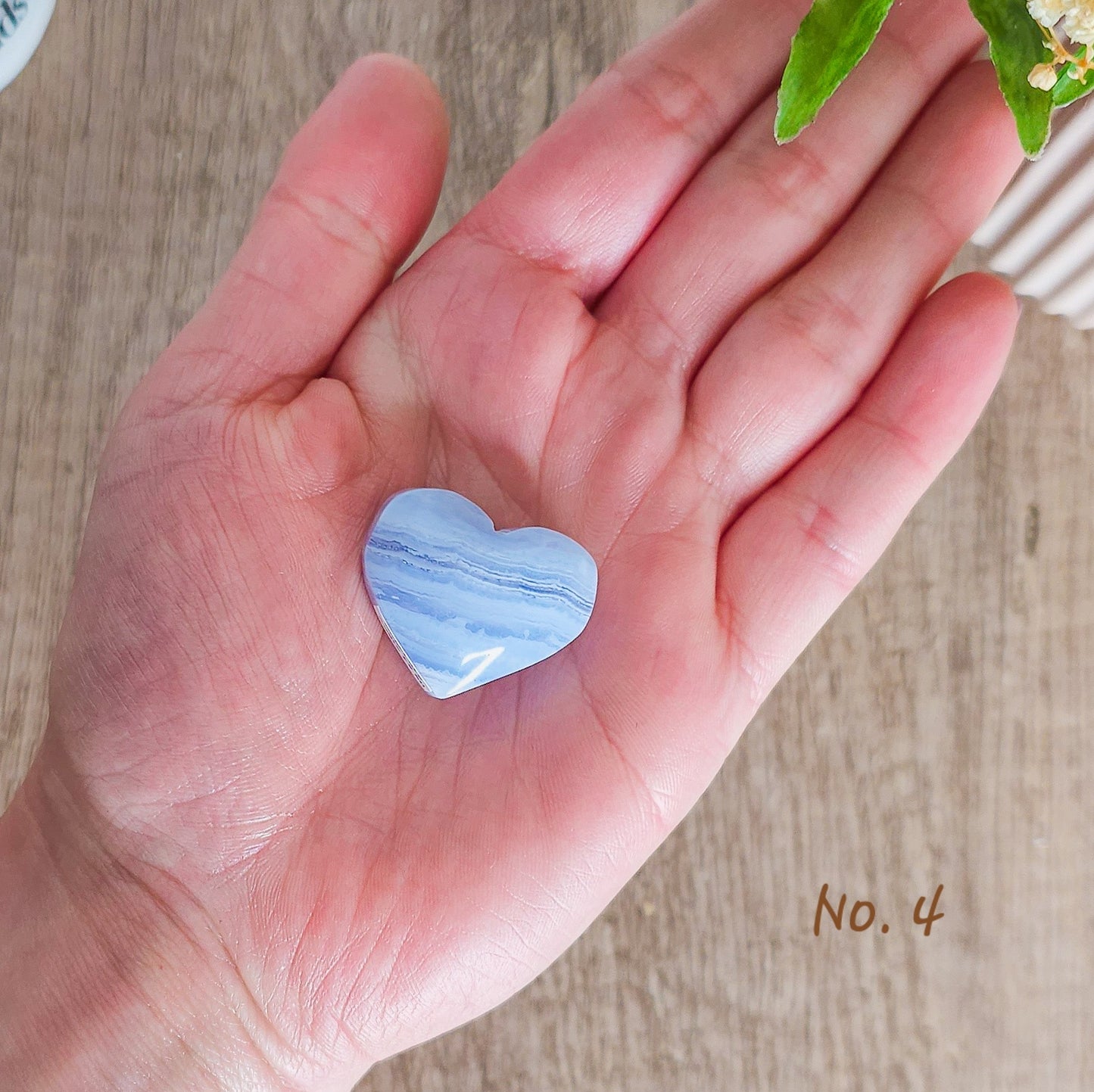 Blue Lace Agate Heart Carving