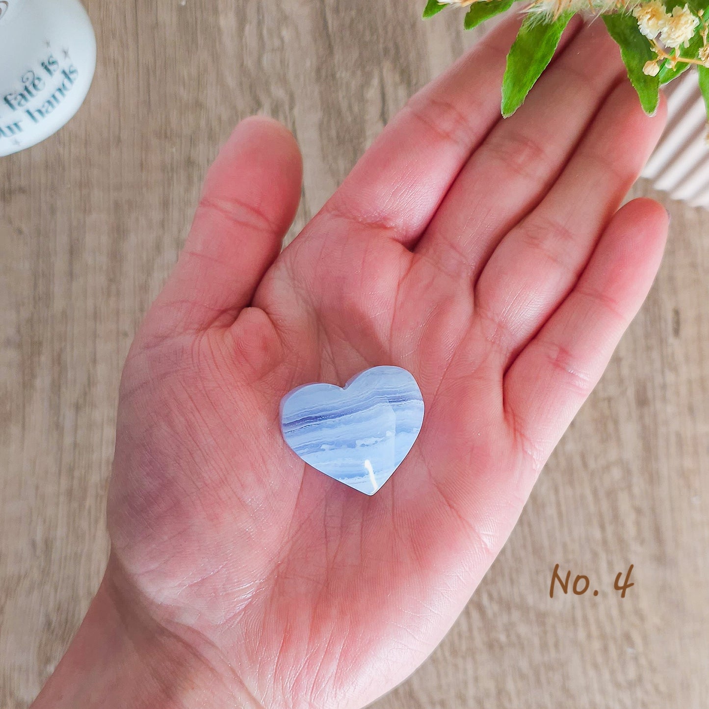 Blue Lace Agate Heart Carving