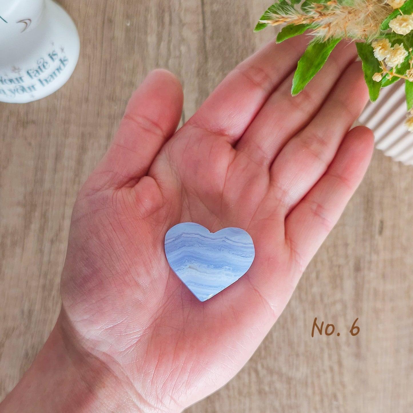 Blue Lace Agate Heart Carving