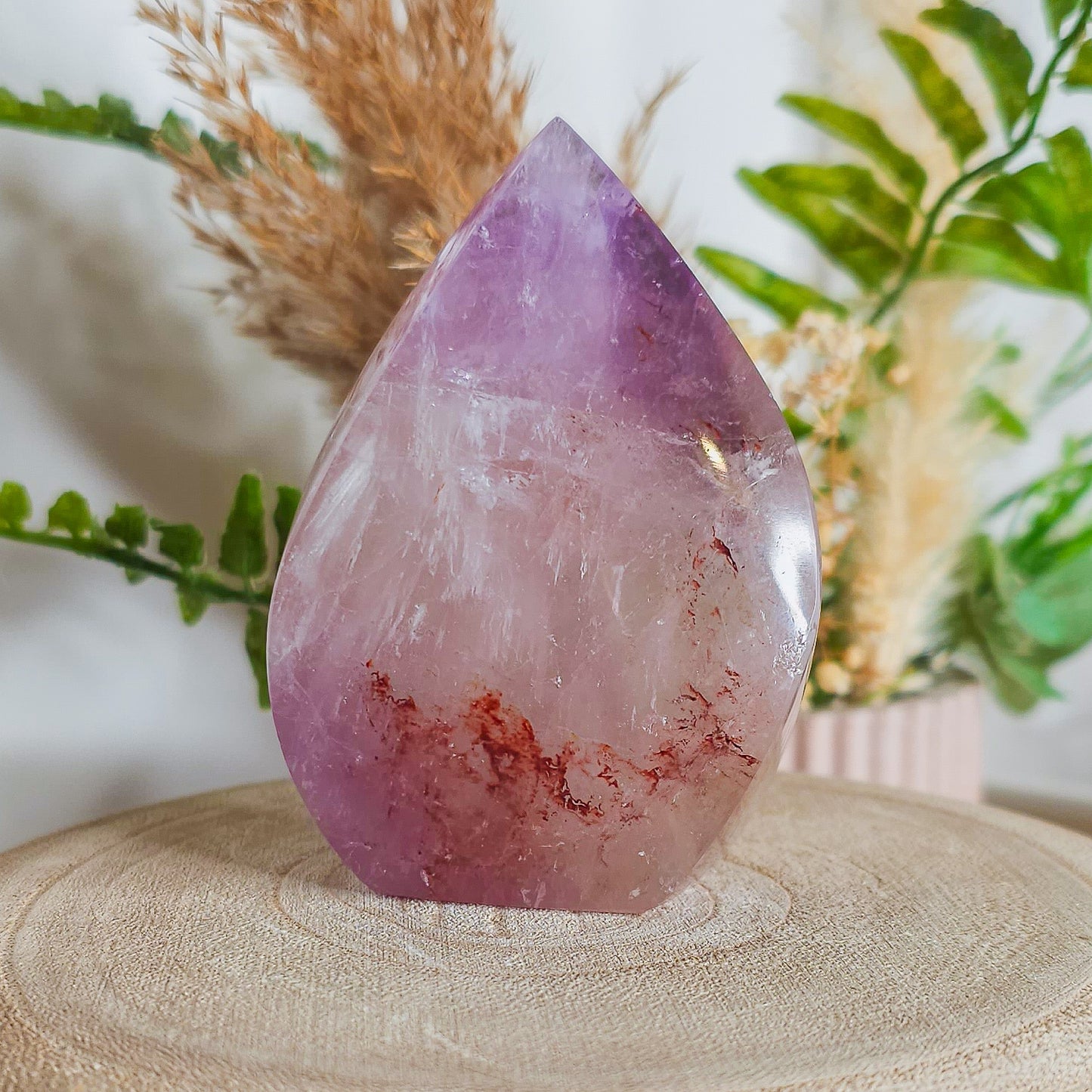 Amethyst with Red Hematite inclusions Free-Form