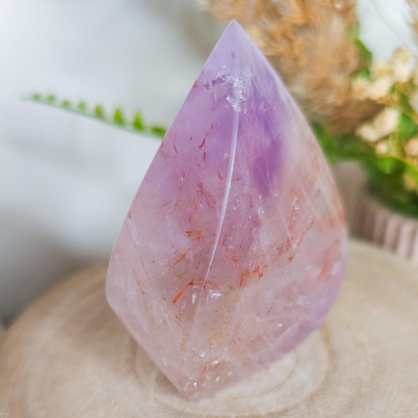 Amethyst with Red Hematite inclusions Free-Form