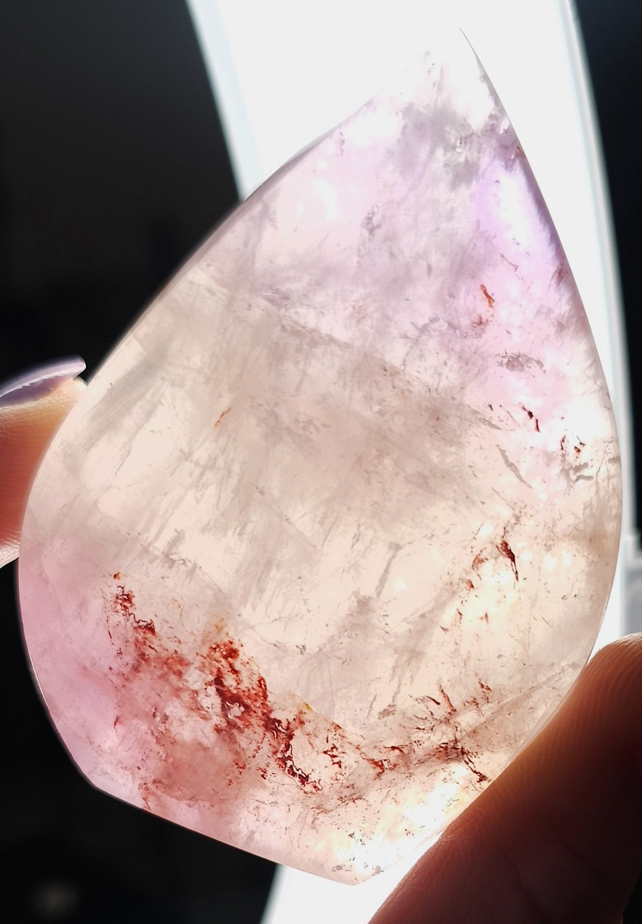 Amethyst with Red Hematite inclusions Free-Form