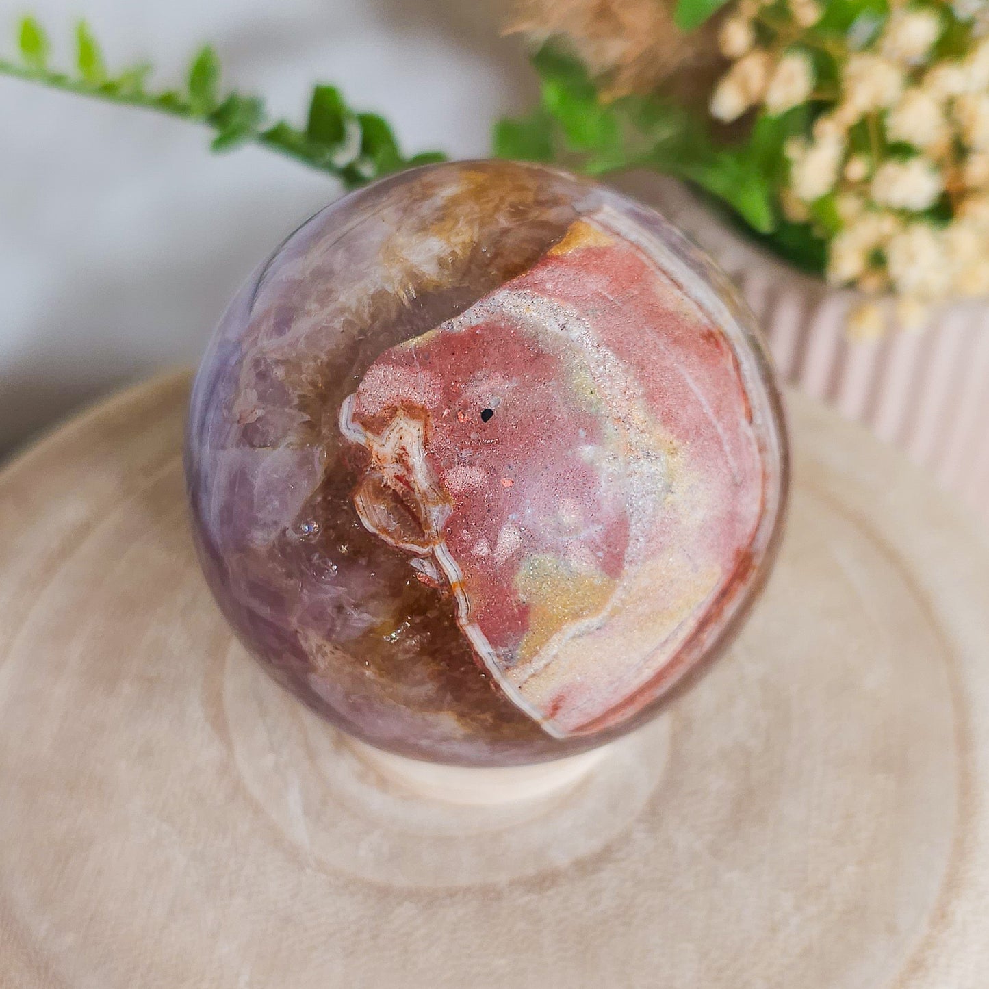 Amethyst with Jasper Sphere