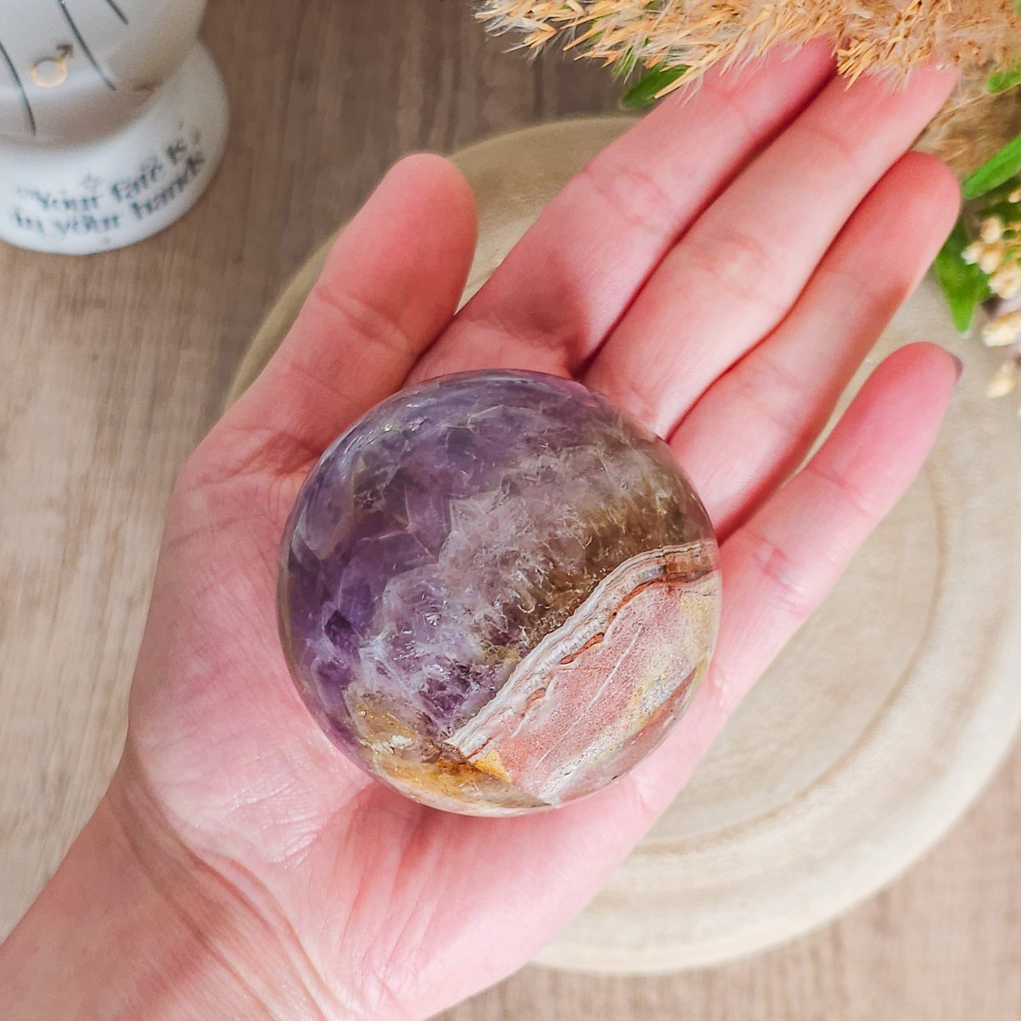 Amethyst with Jasper Sphere