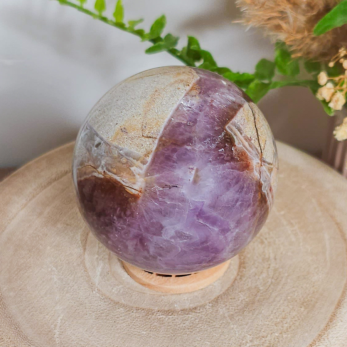 Amethyst with Jasper Sphere