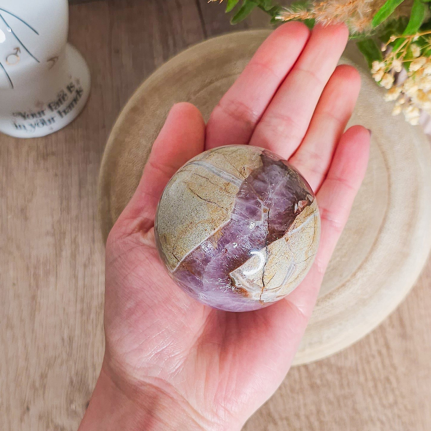Amethyst with Jasper Sphere