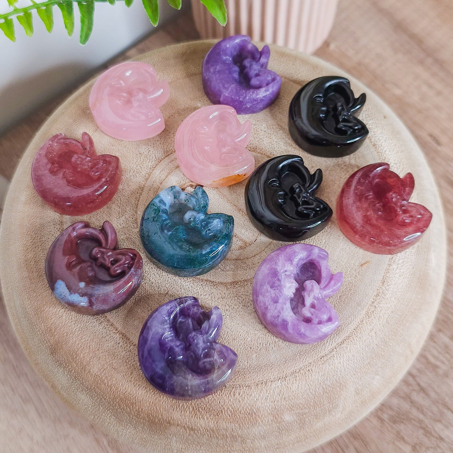 Fairy with Moon Crystal Carvings