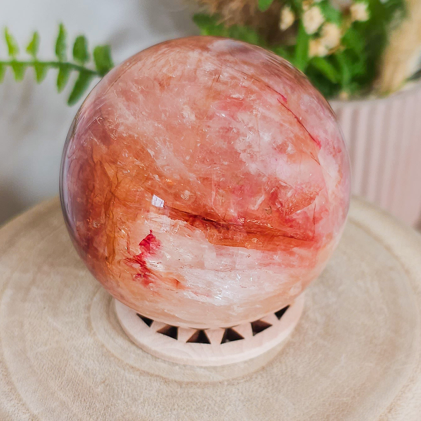 Fire/Red Hematoid Quartz Sphere