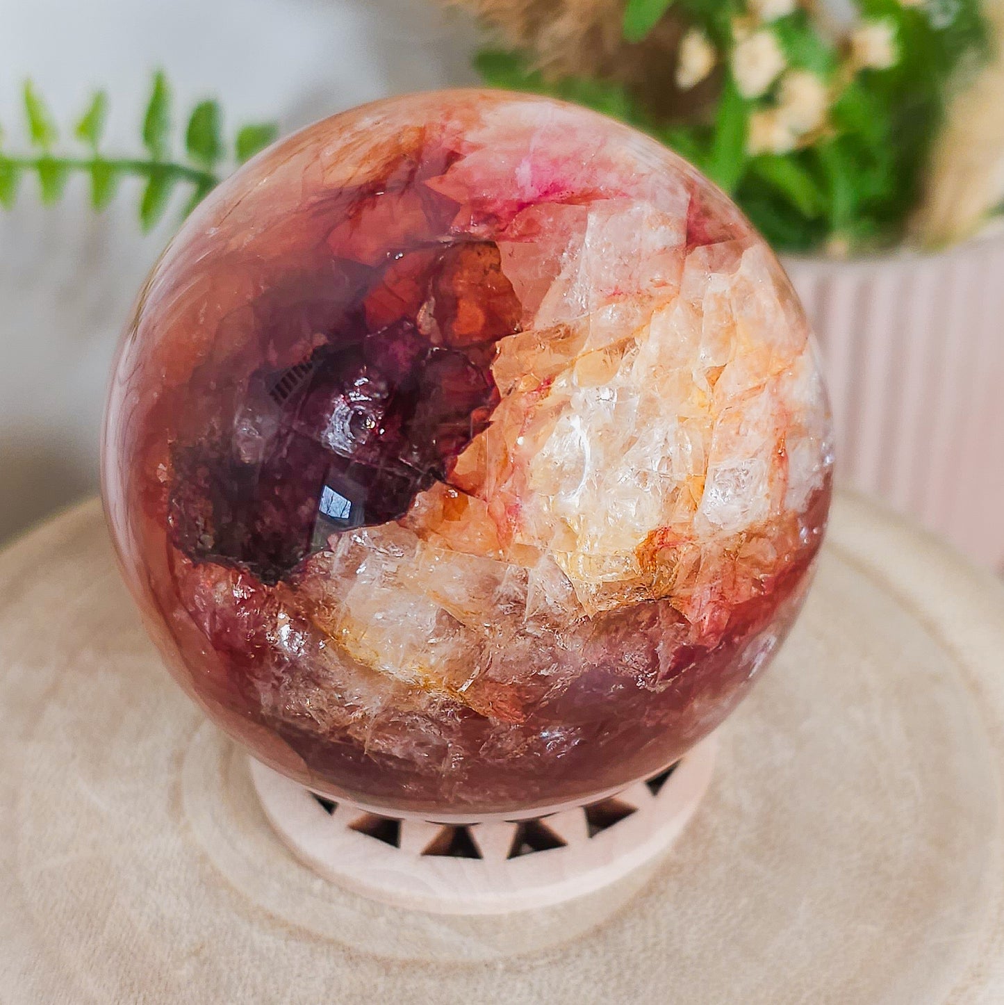 Fire/Red Hematoid Quartz Sphere