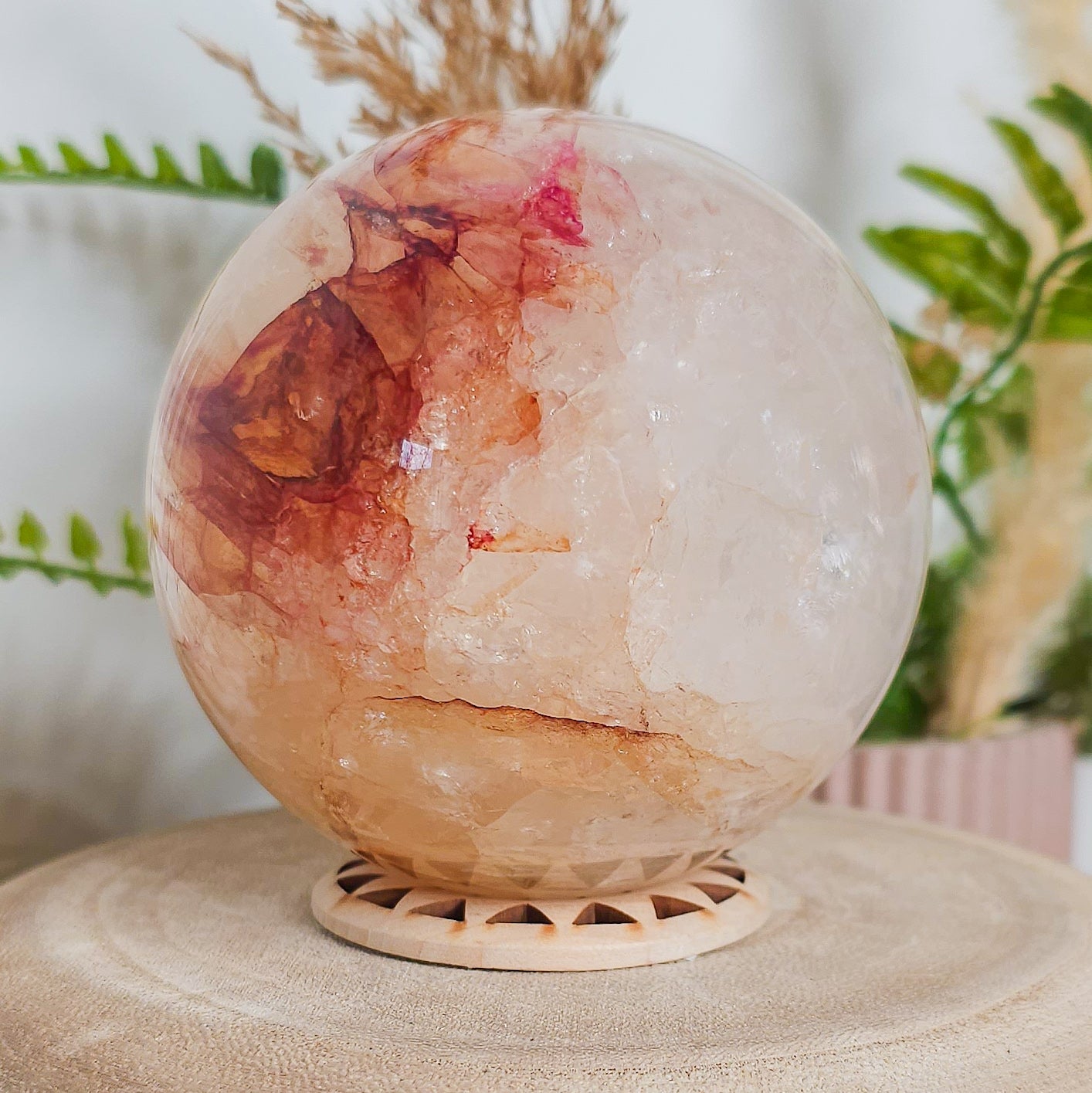 Statement Red Hematoid / Fire Quartz Sphere (575g)
