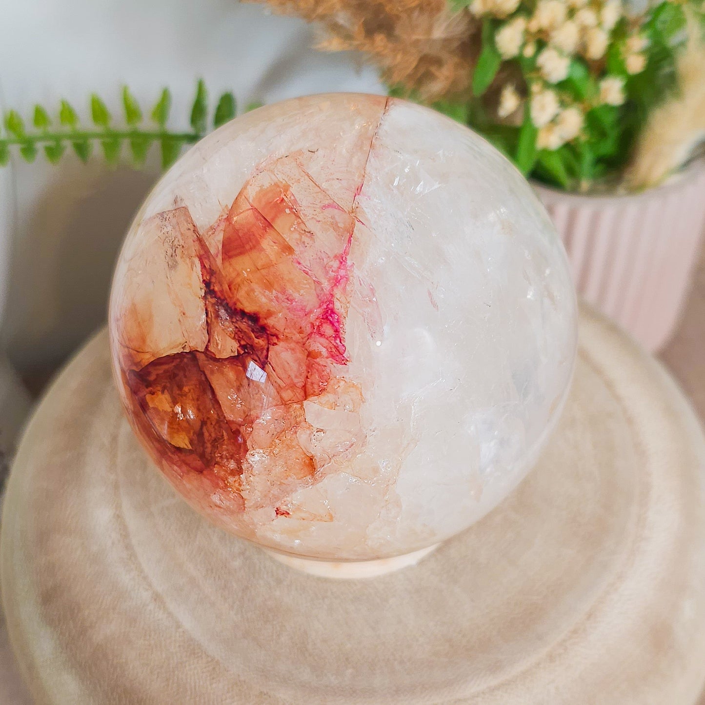 Statement Red Hematoid / Fire Quartz Sphere (575g)