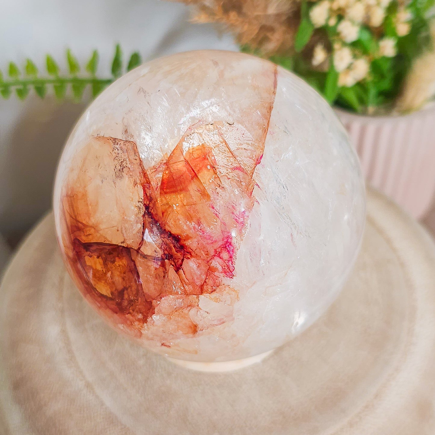 Statement Red Hematoid / Fire Quartz Sphere (575g)