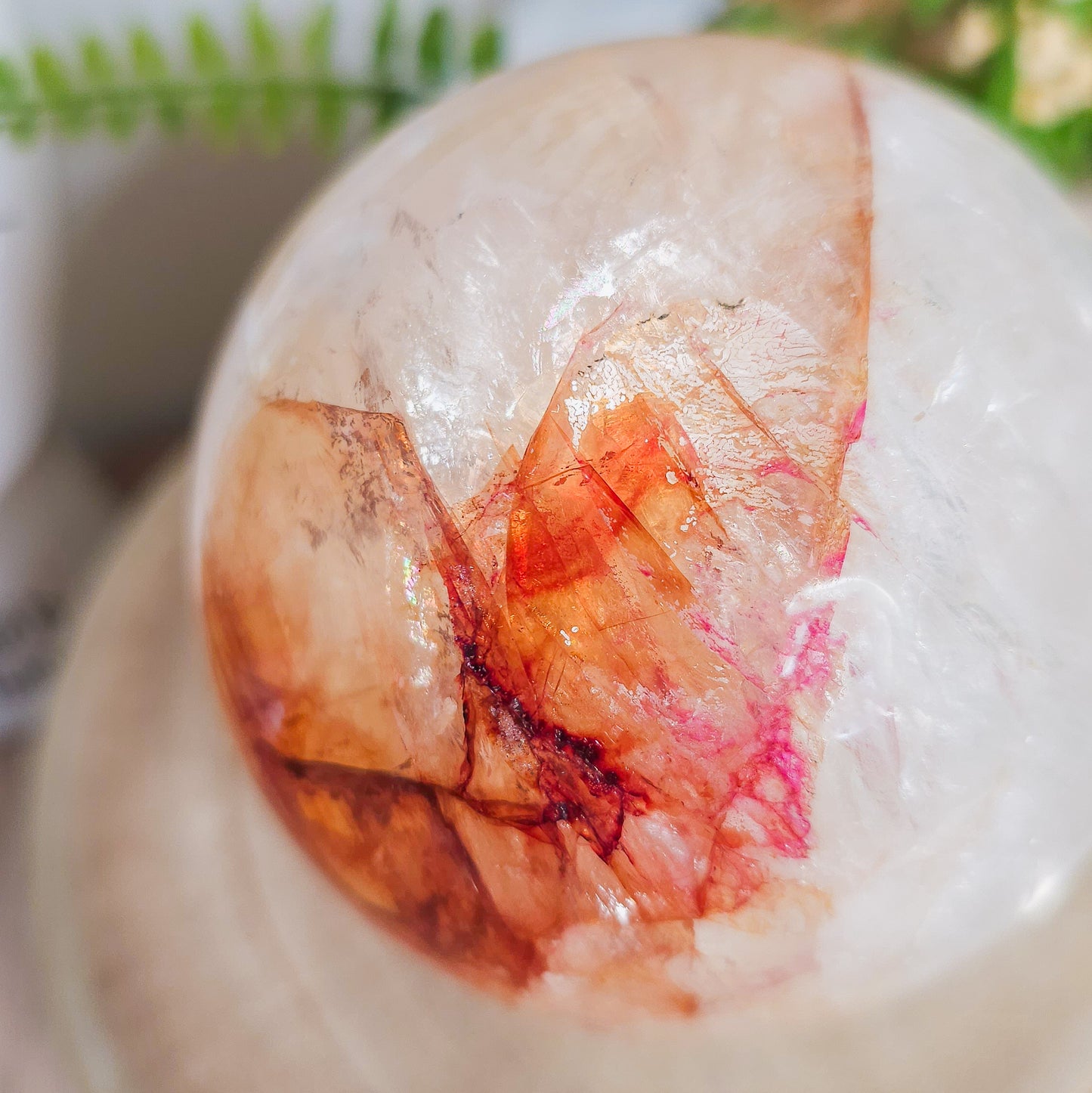 Statement Red Hematoid / Fire Quartz Sphere (575g)