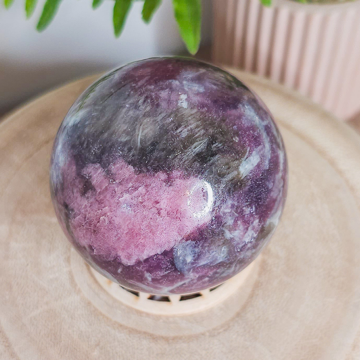 Lepidolite with Pink Tourmaline and Quartz