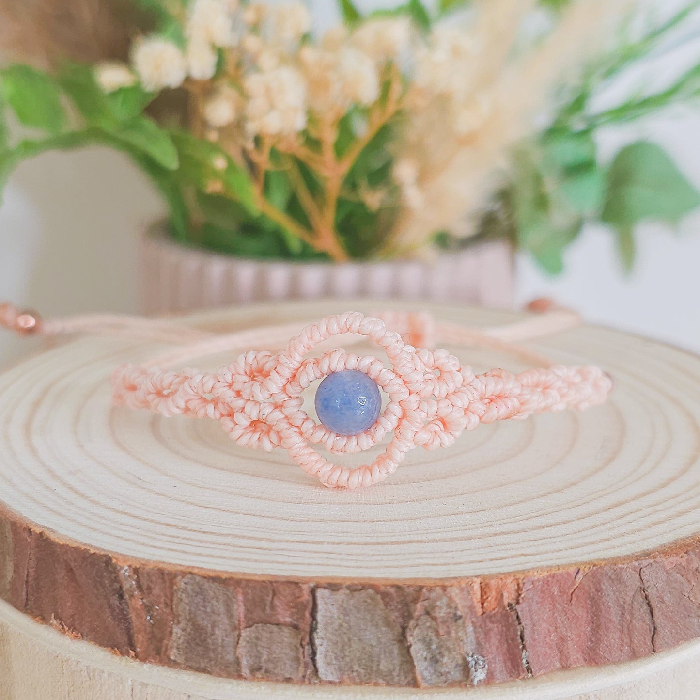True Voice | Strawberry Moon | Handmade Bracelet with Blue Aventurine
