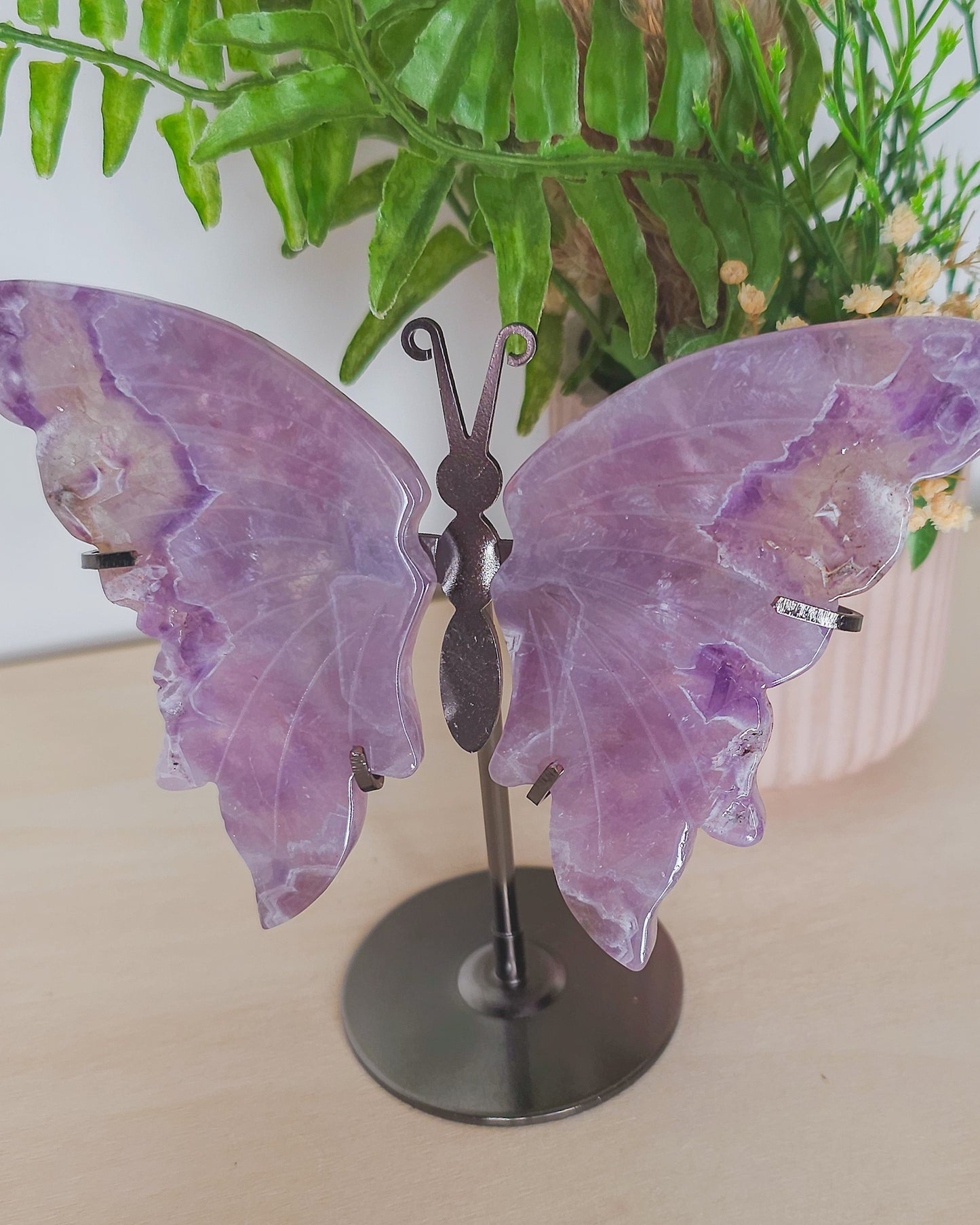 Amethyst Butterfly Wings on Stand