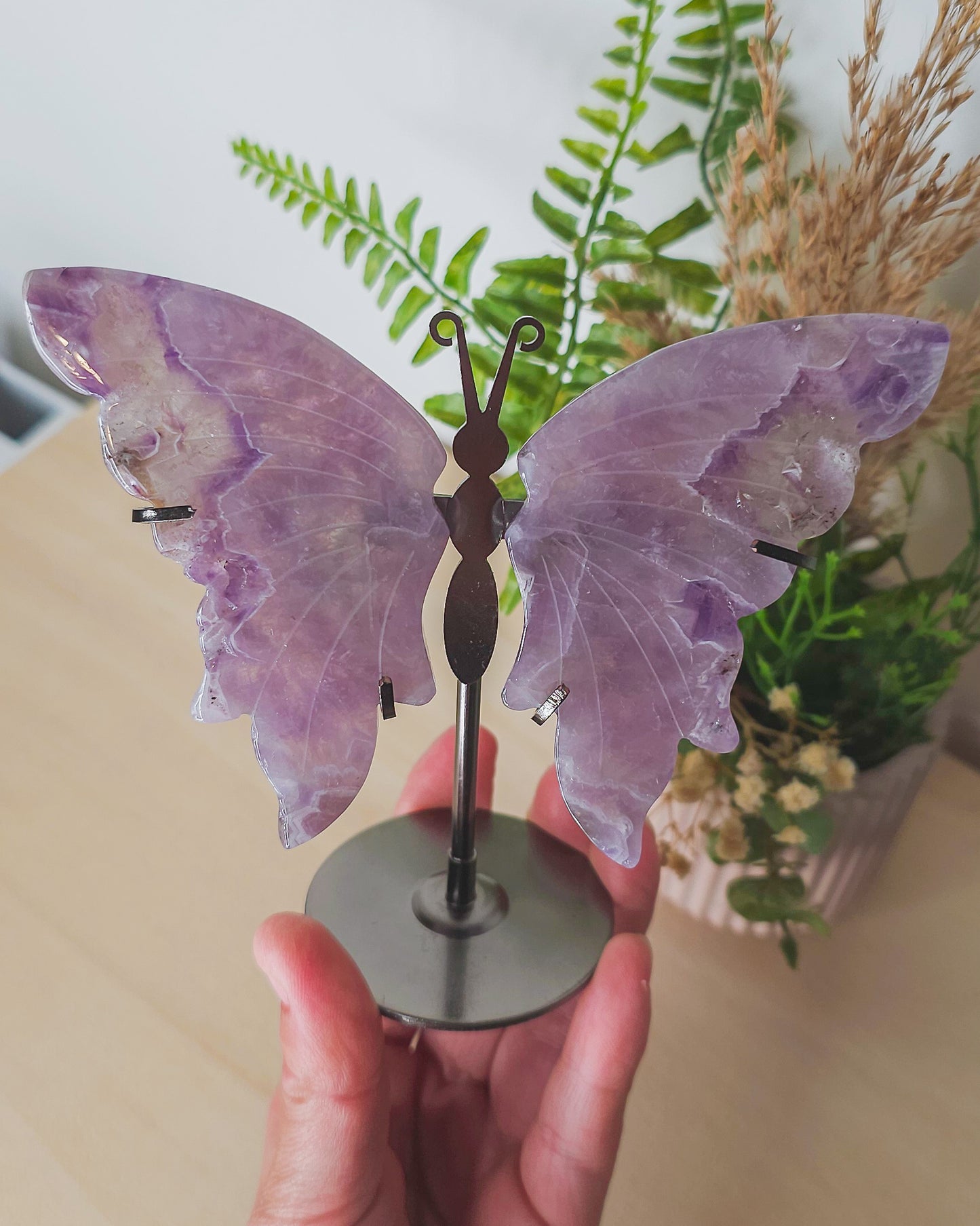 Amethyst Butterfly Wings on Stand