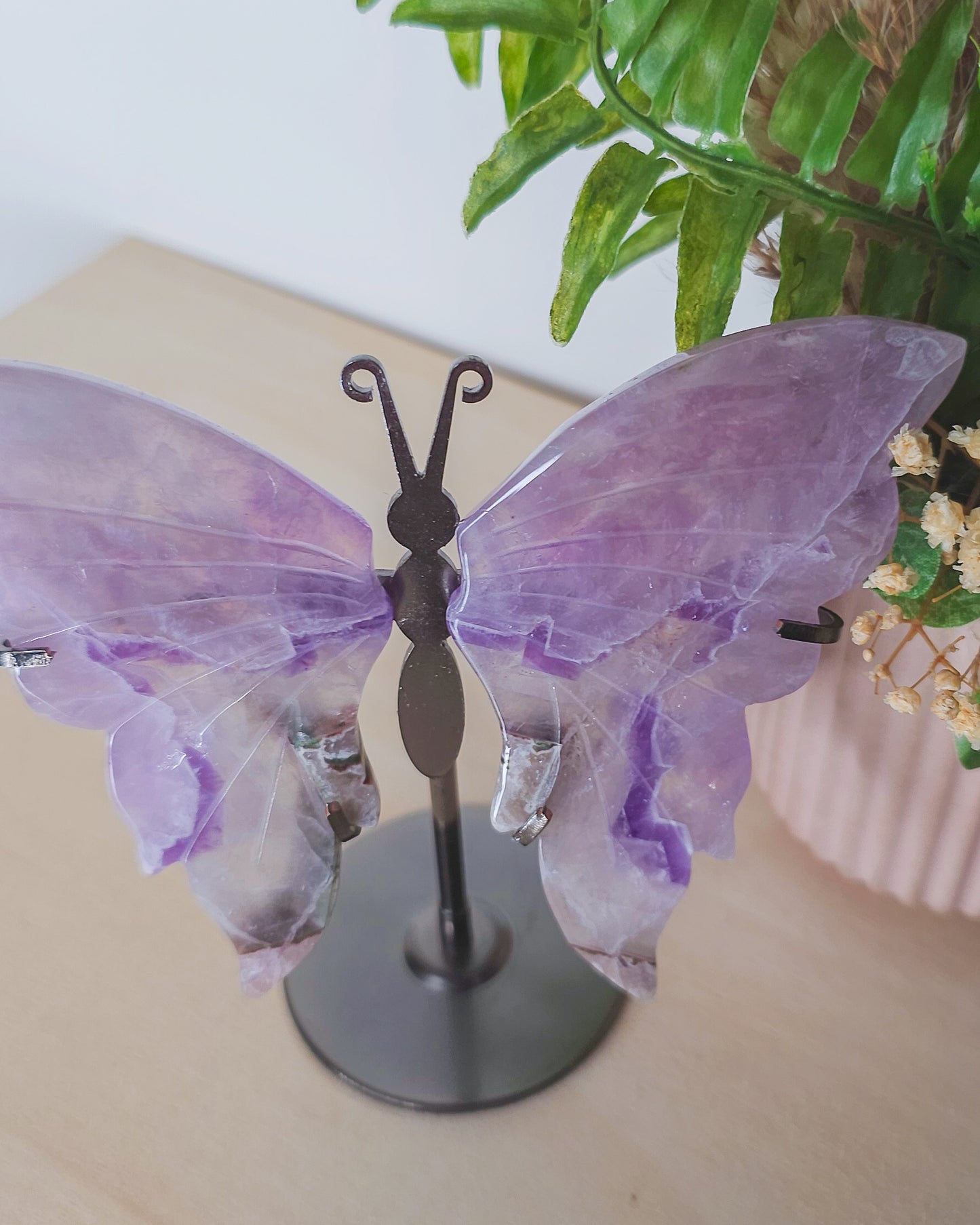Amethyst Butterfly Wings on Stand