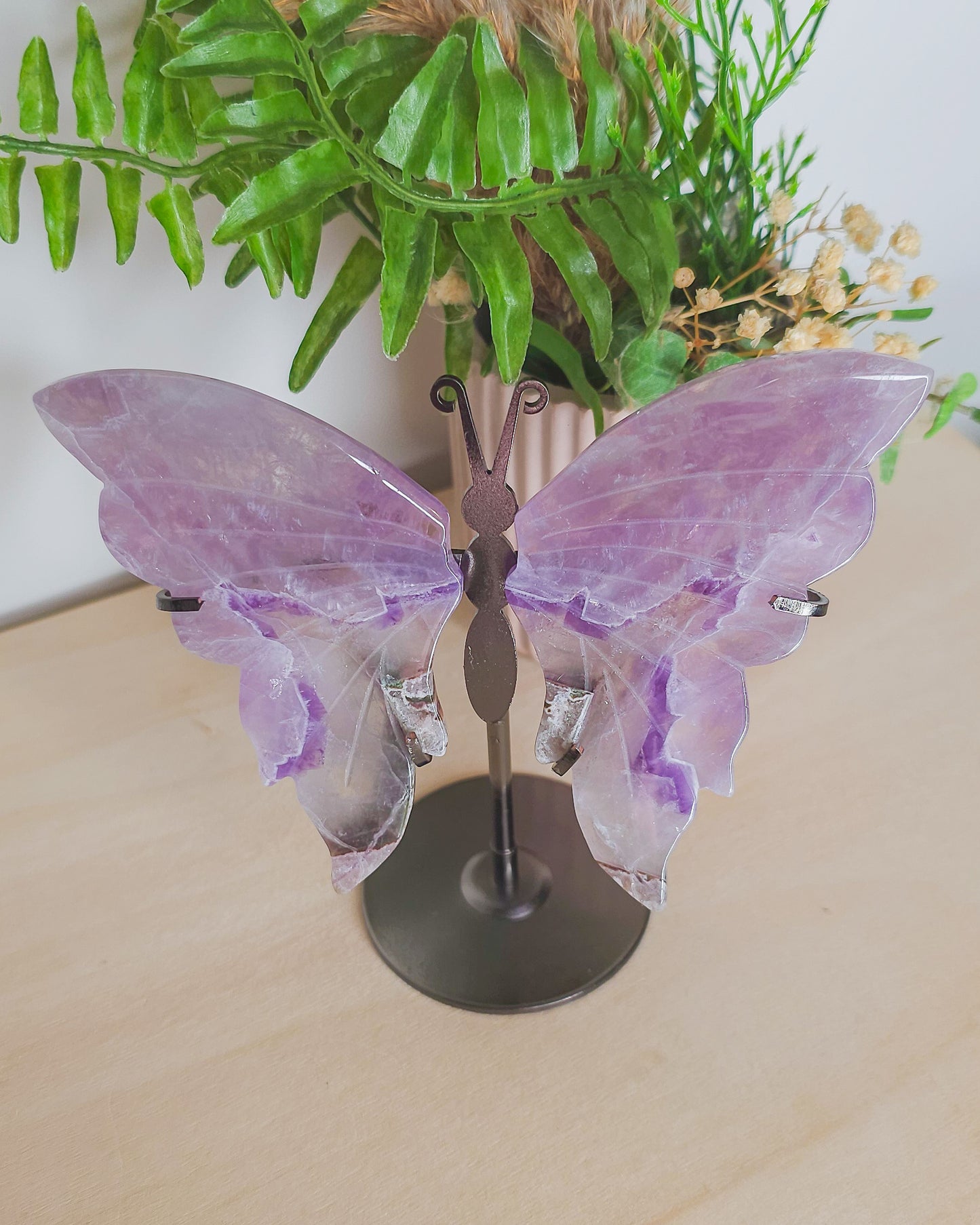Amethyst Butterfly Wings on Stand