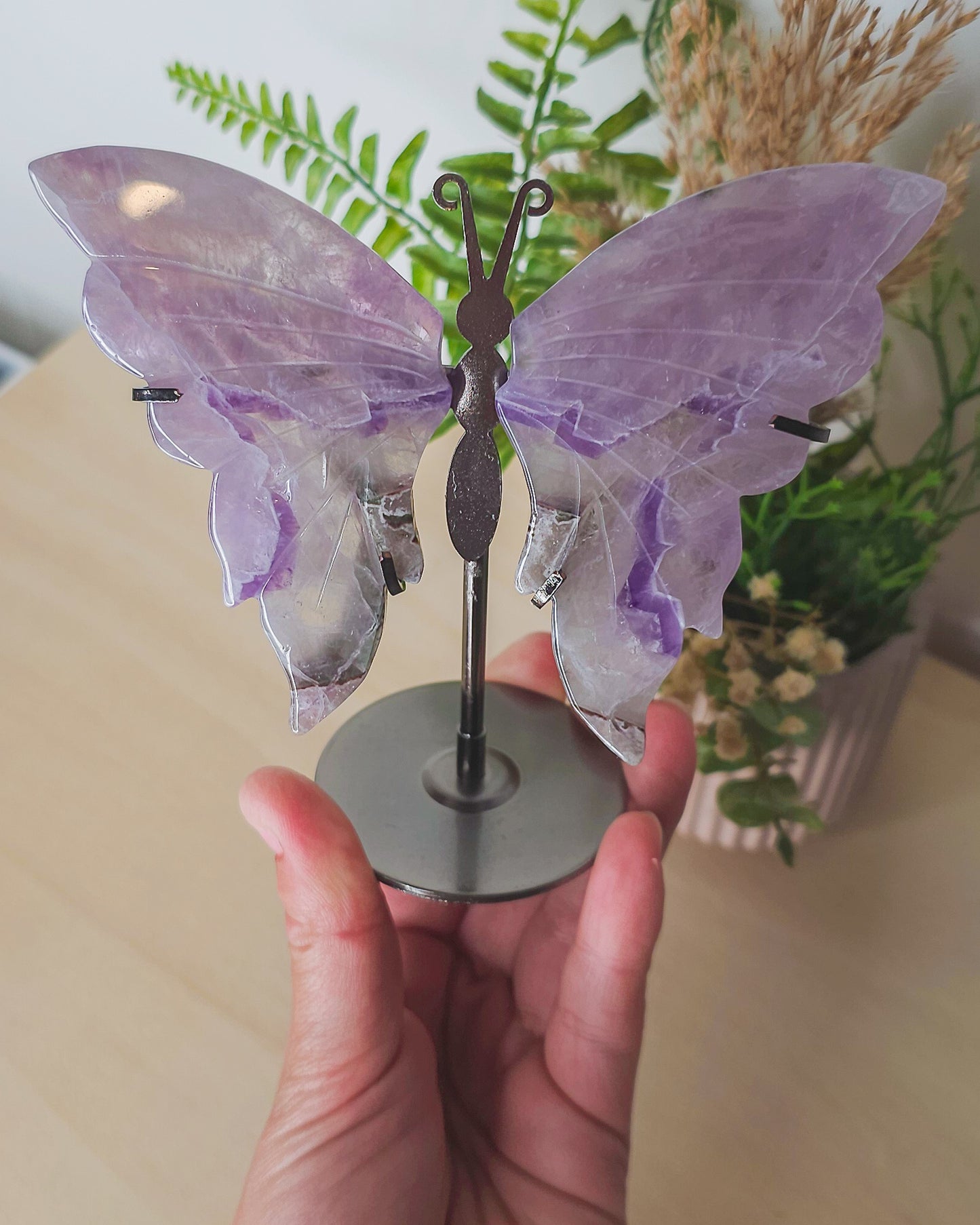Amethyst Butterfly Wings on Stand