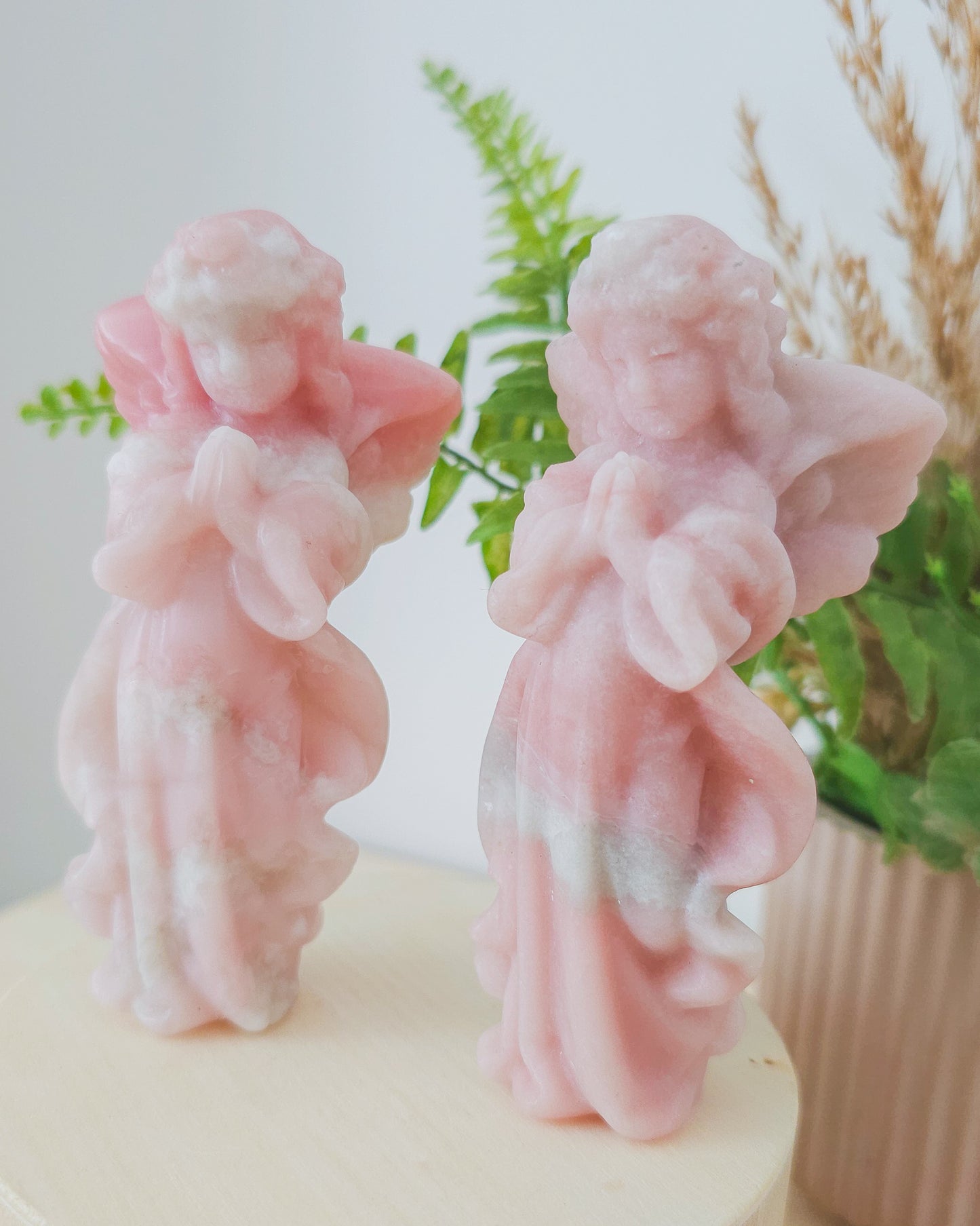 Pink Opal Angel Carvings (10cm)