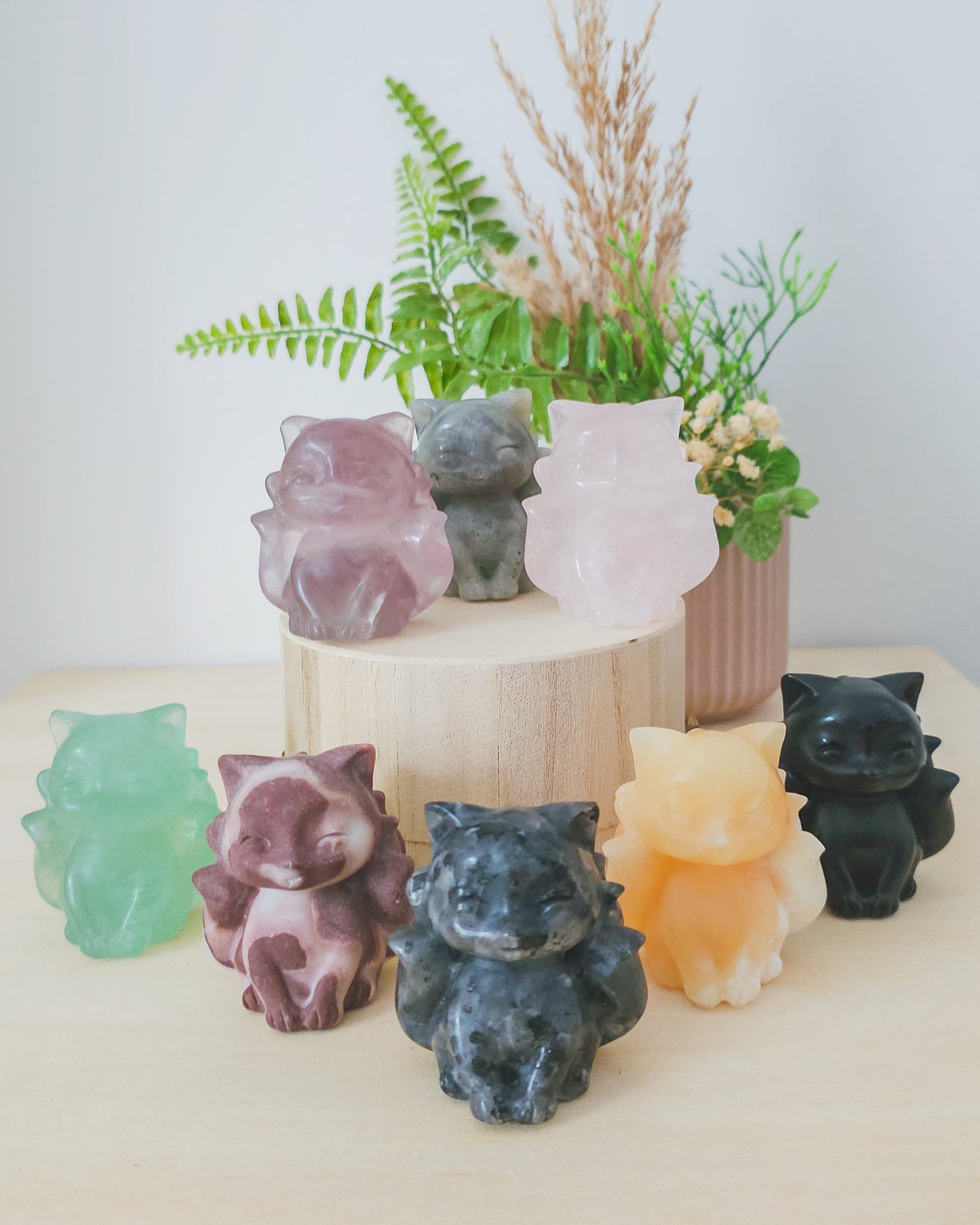 Nine-Tailed Fox Crystal Carvings