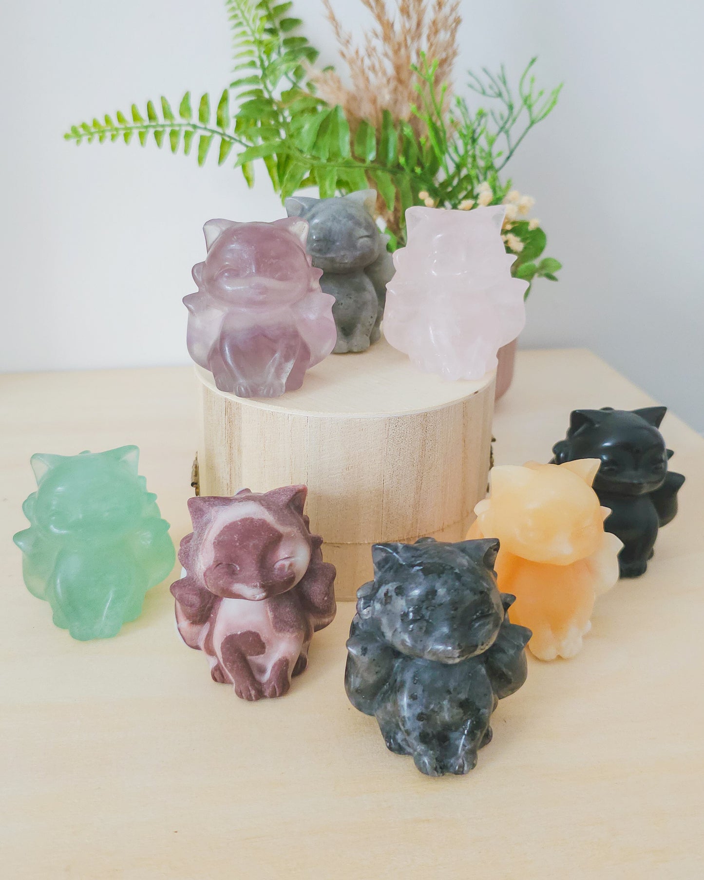 Nine-Tailed Fox Crystal Carvings