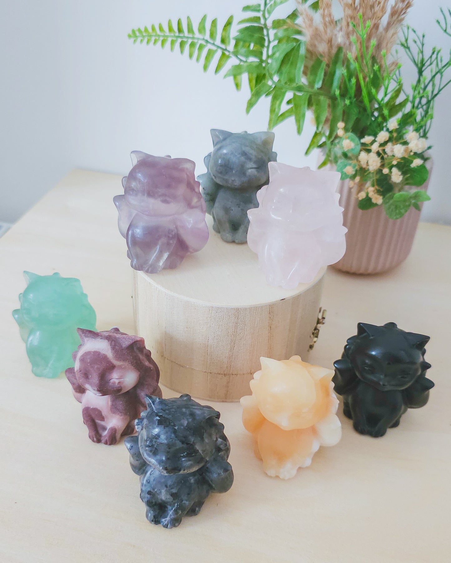 Nine-Tailed Fox Crystal Carvings