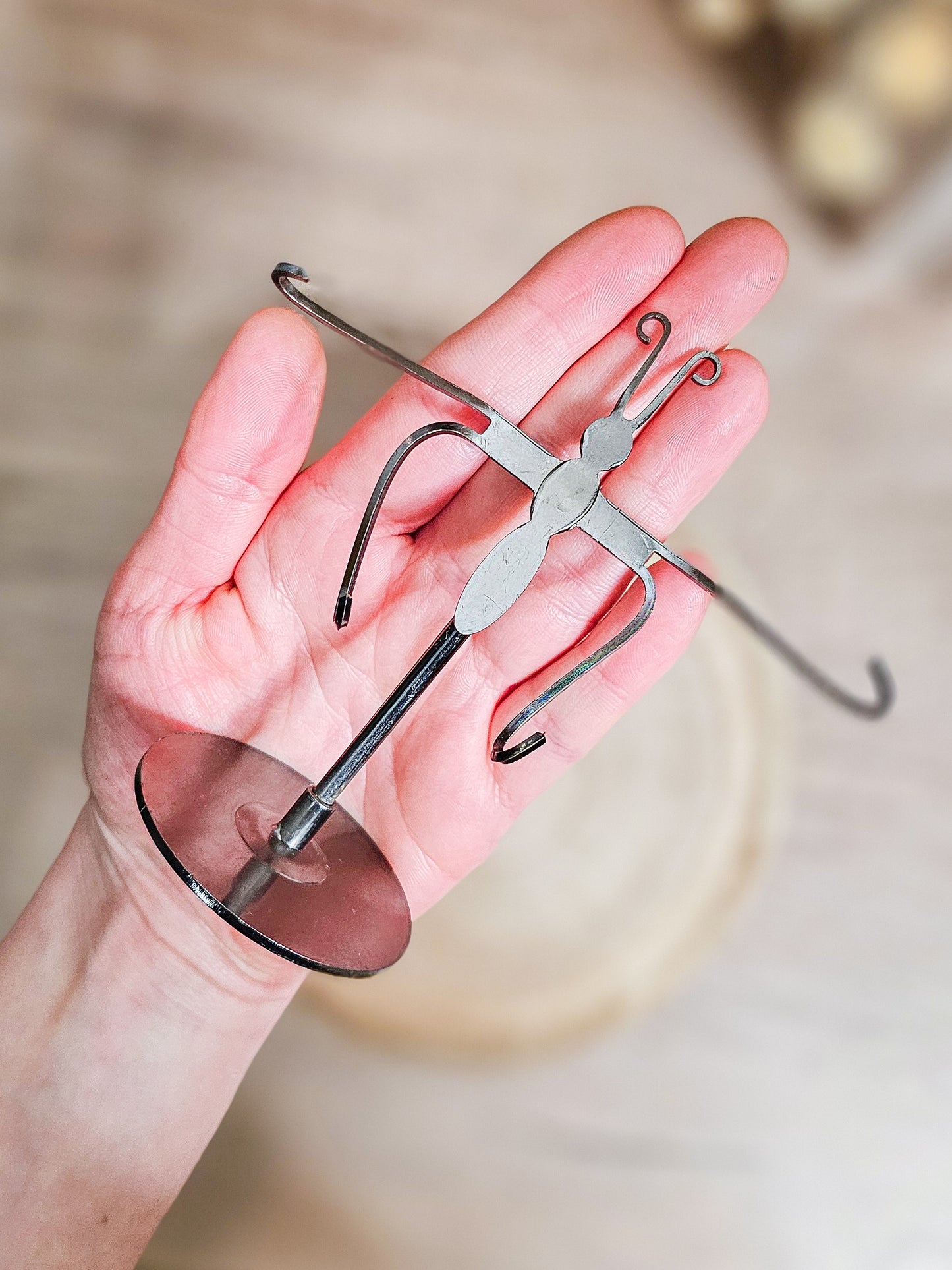Peruvian Rhodonite Butterfly Wings On The Stand