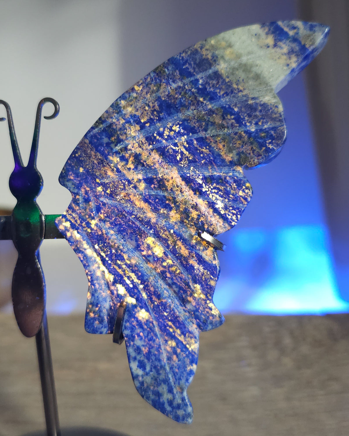 Lapis Lazuli Butterfly Wings On The Stand