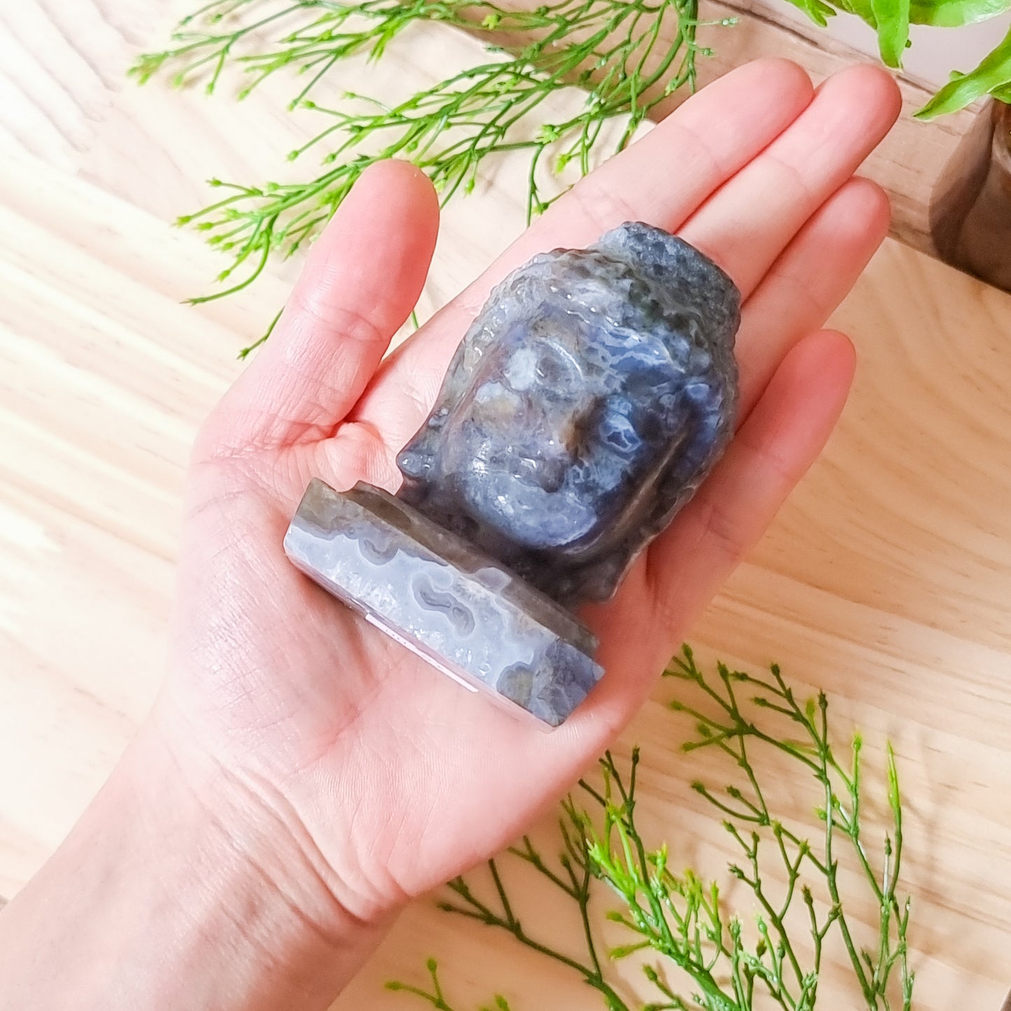 Moss Agate Buddha