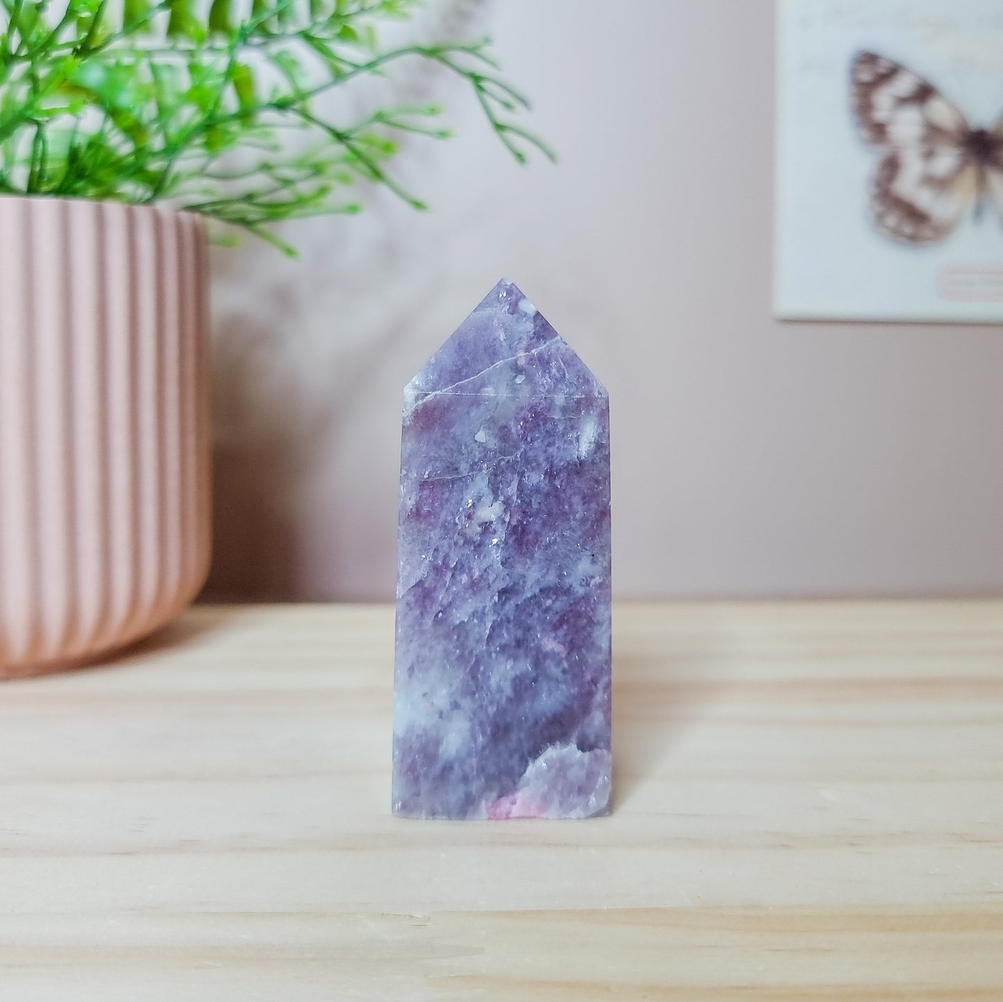 Lepidolite with Pink Tourmaline and Quartz Tower