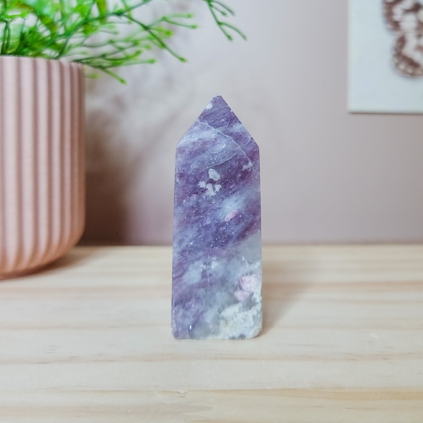 Lepidolite with Pink Tourmaline and Quartz Tower